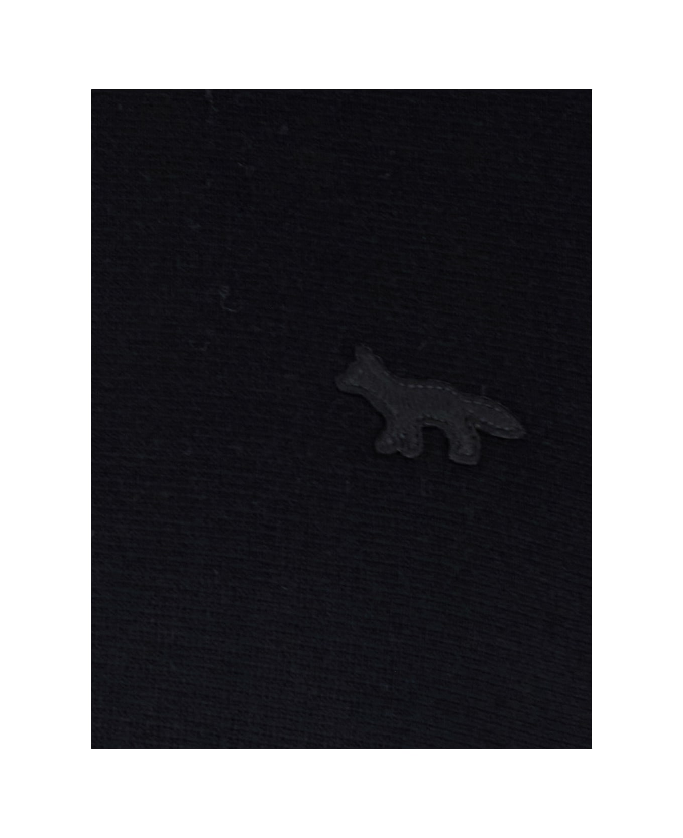 Maison Kitsuné Black Sweatshirt With High Neck And Logo Embroidery On The Front In Wool Man - BLACK