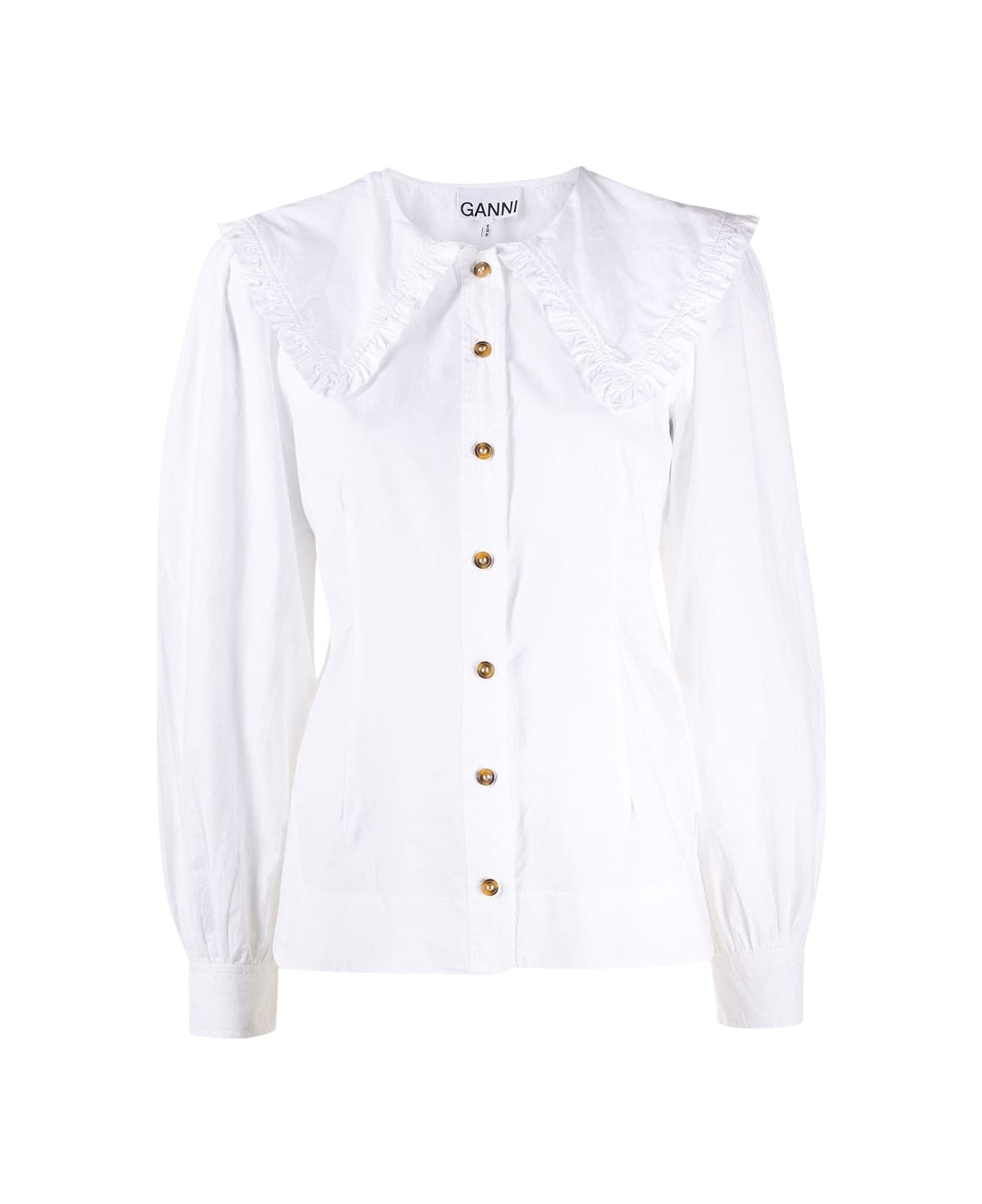 Ganni Fitted Shirt - Bright White