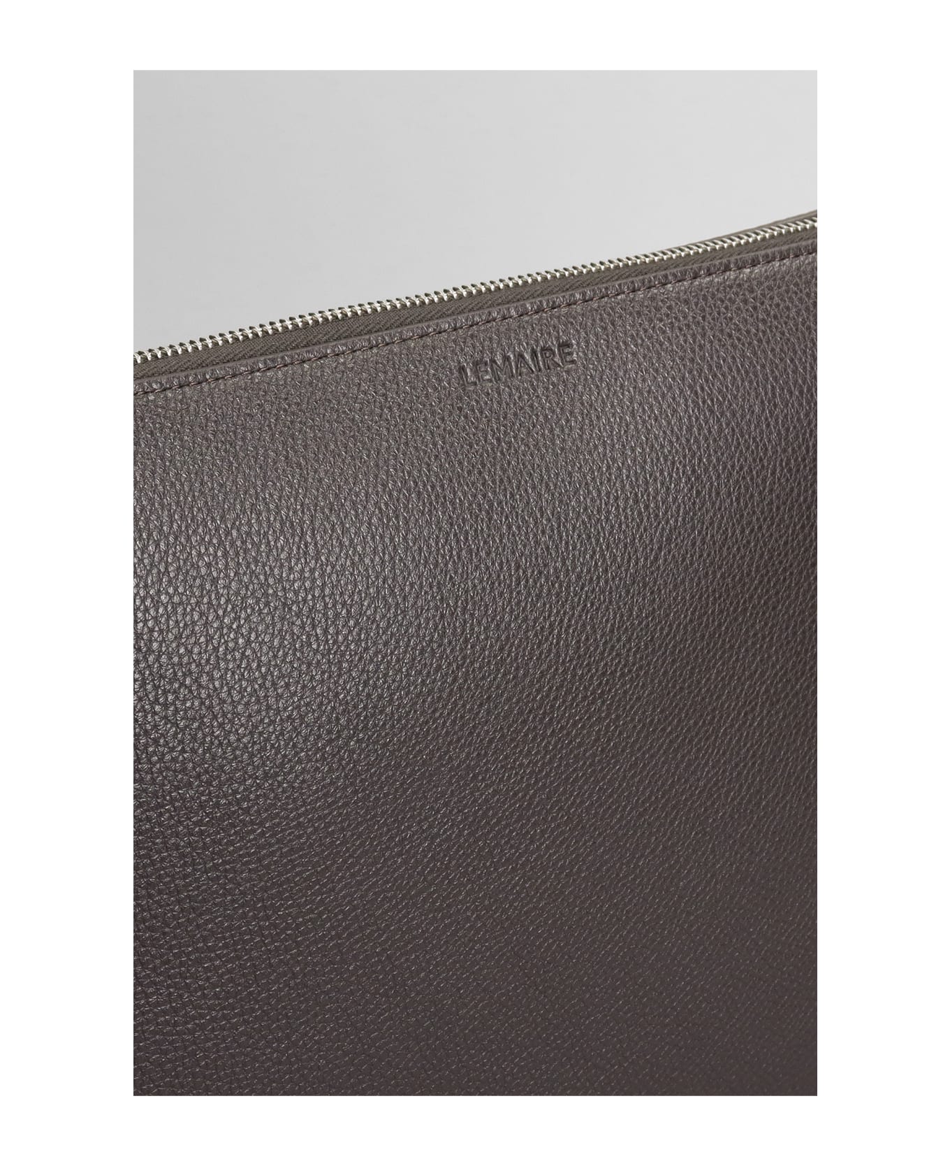 Lemaire Document Holder Clutch In Brown Leather - brown