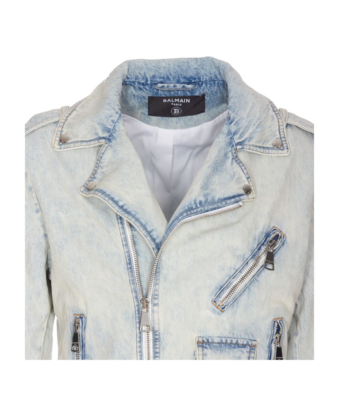 Balmain Denim Biker Jacket - Blue