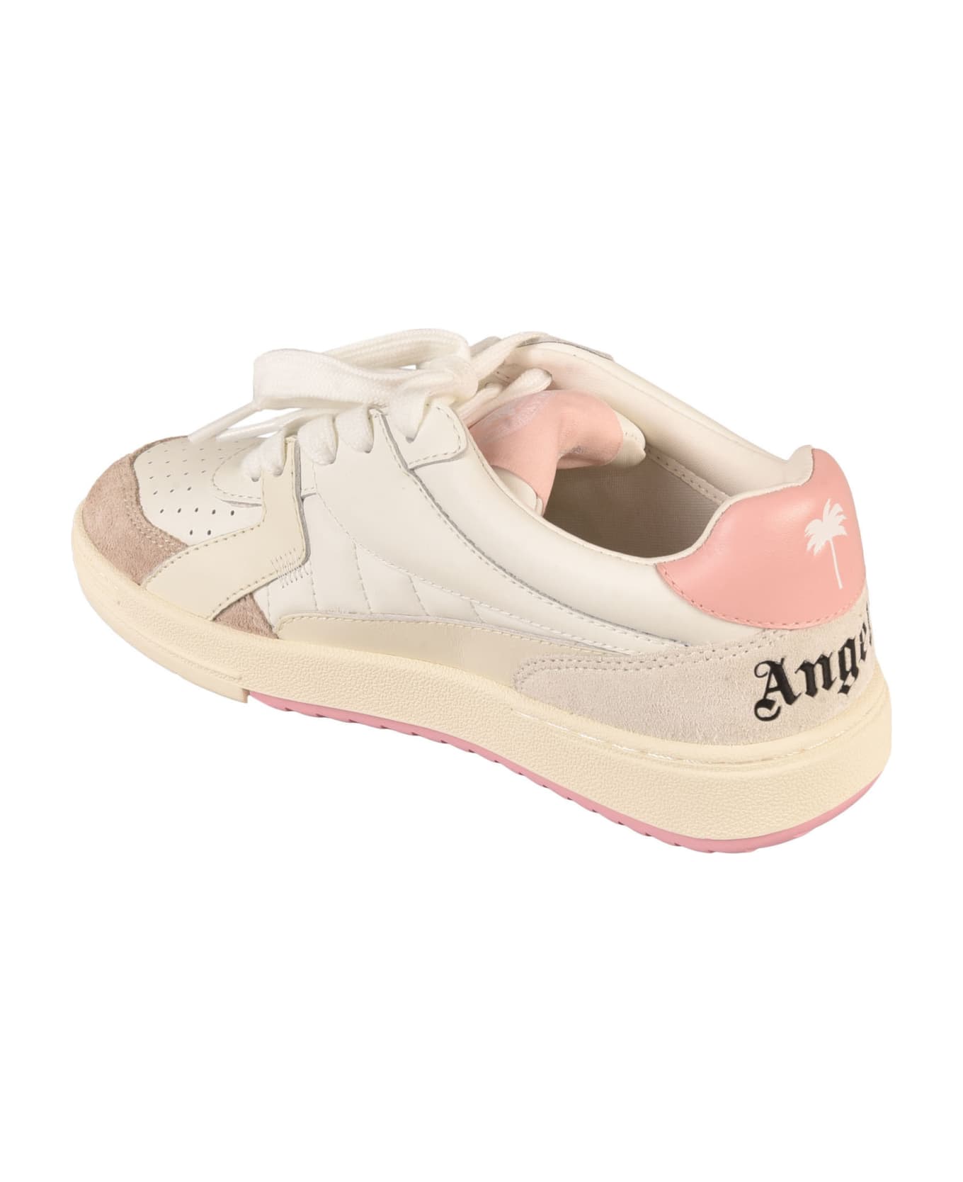 Palm Angels Multicolor Leather Palm University Sneakers - White/Pink