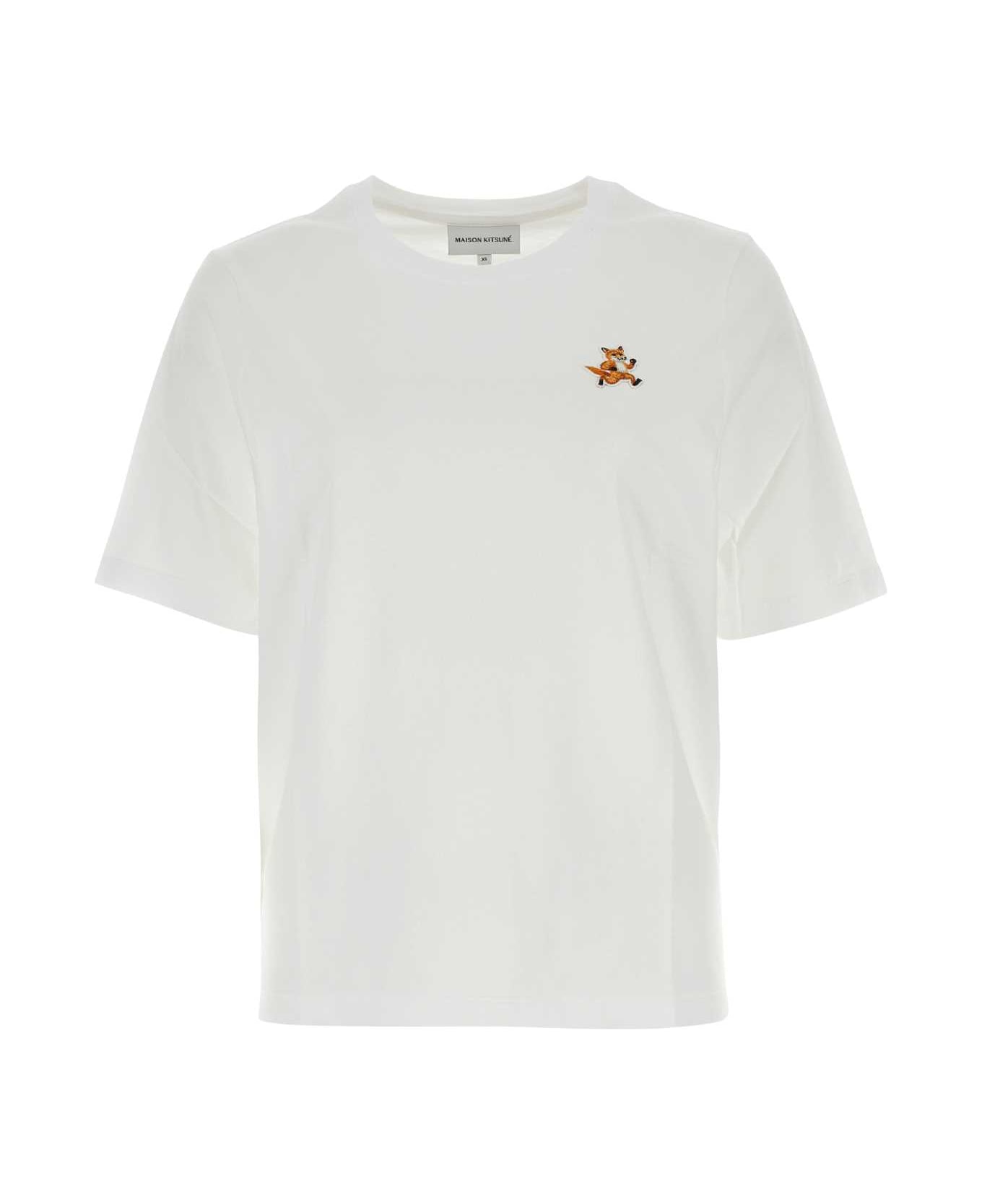 Maison Kitsuné White Cotton T-shirt - WHITE Tシャツ