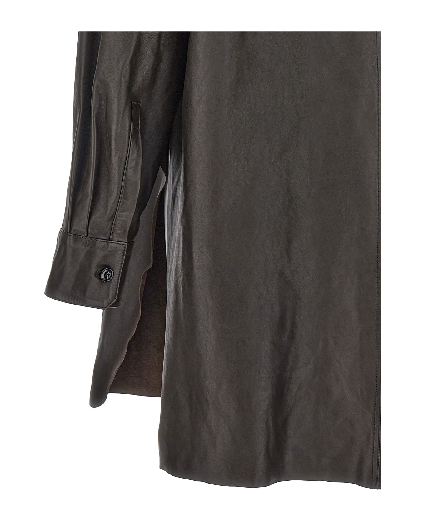 Lemaire Nappa Leather Overshirt - Brown シャツ