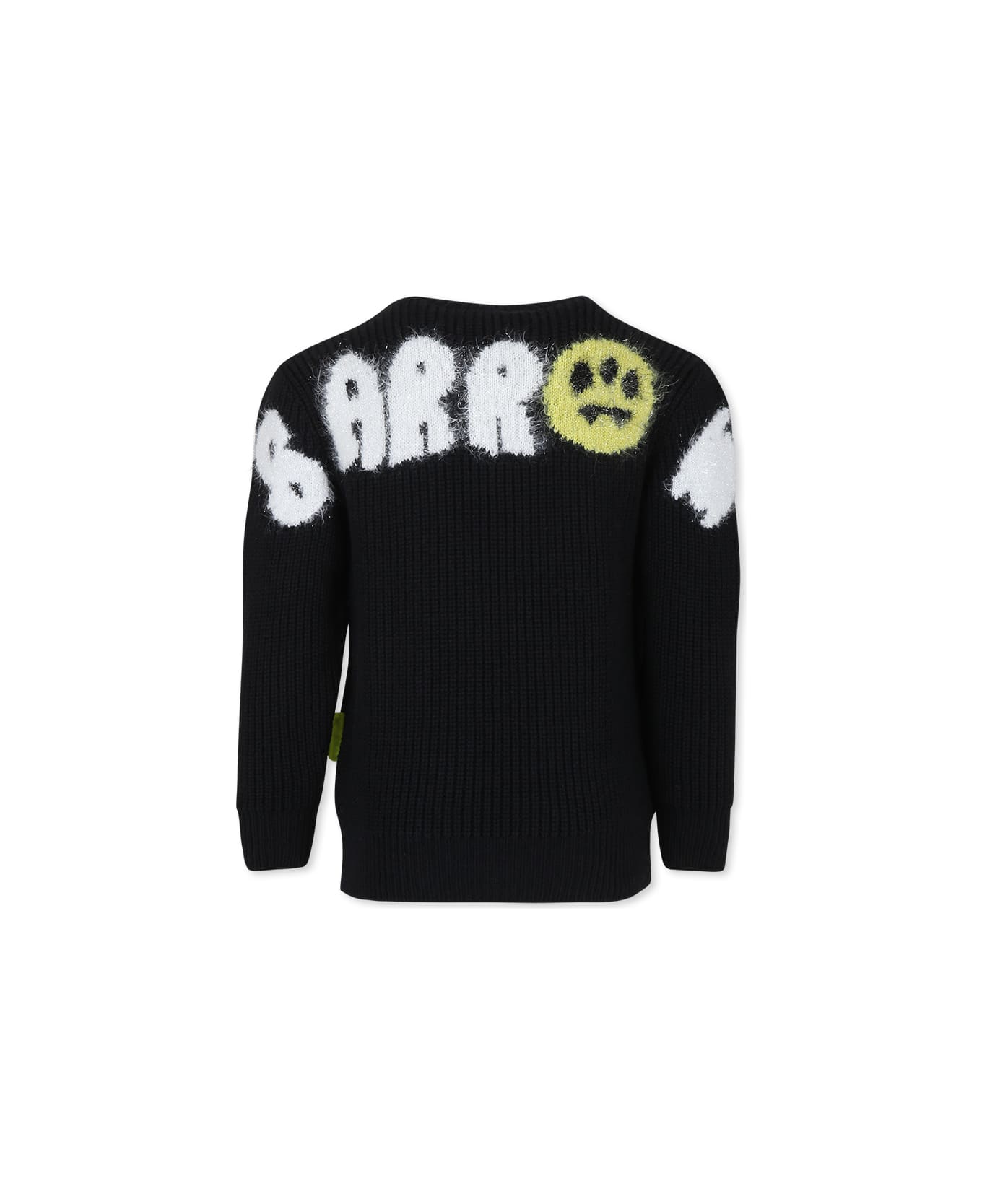 Barrow Black Sweater For Girl With Smiley And Logo - Black