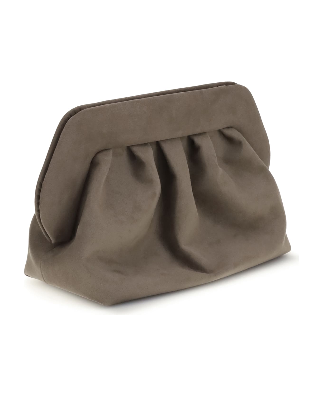 THEMOIRè Bios Suede Clutch Bag - MUD