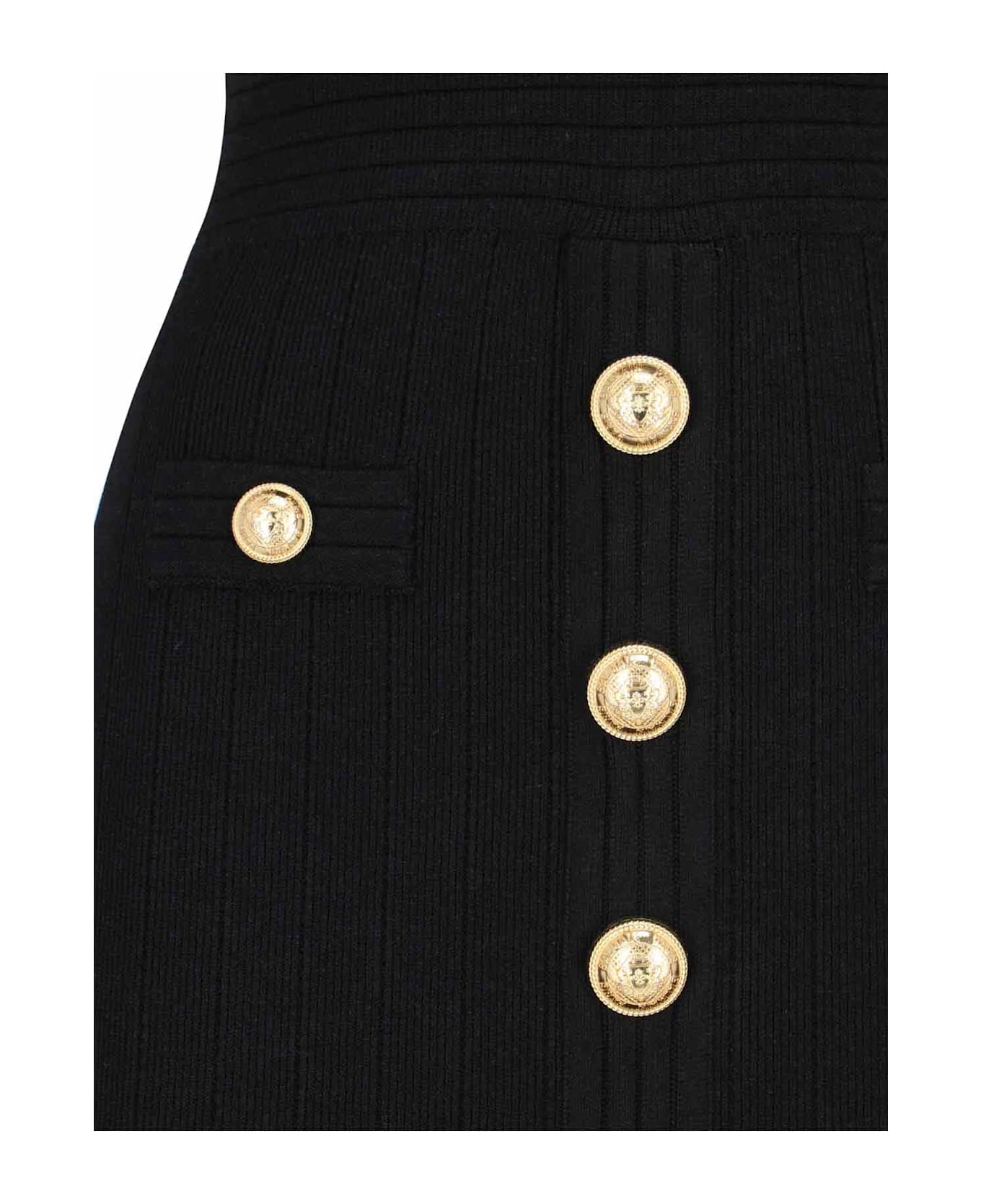 Balmain Knit Mini Dress - Black
