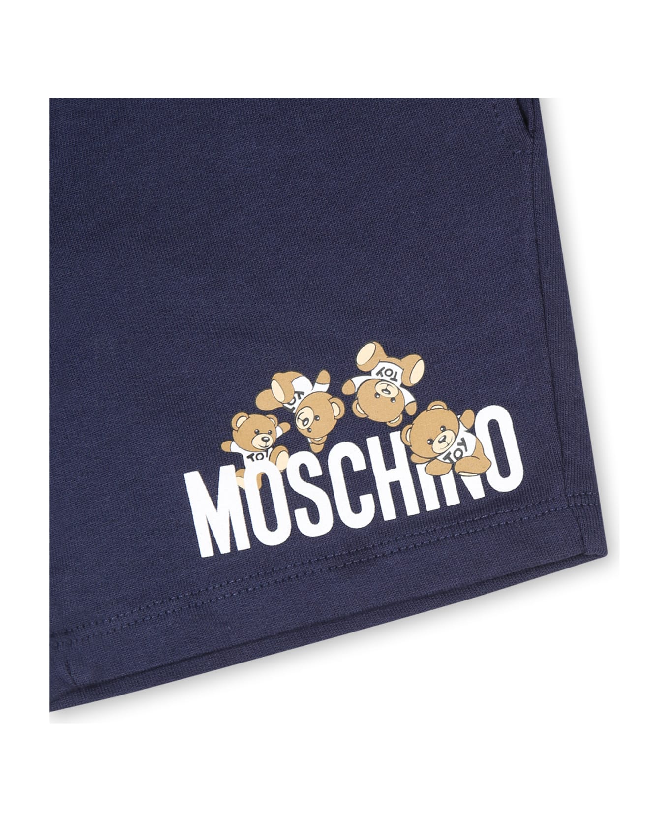 Moschino Blue Shorts For Baby Boy With Teddy Bear - Blue