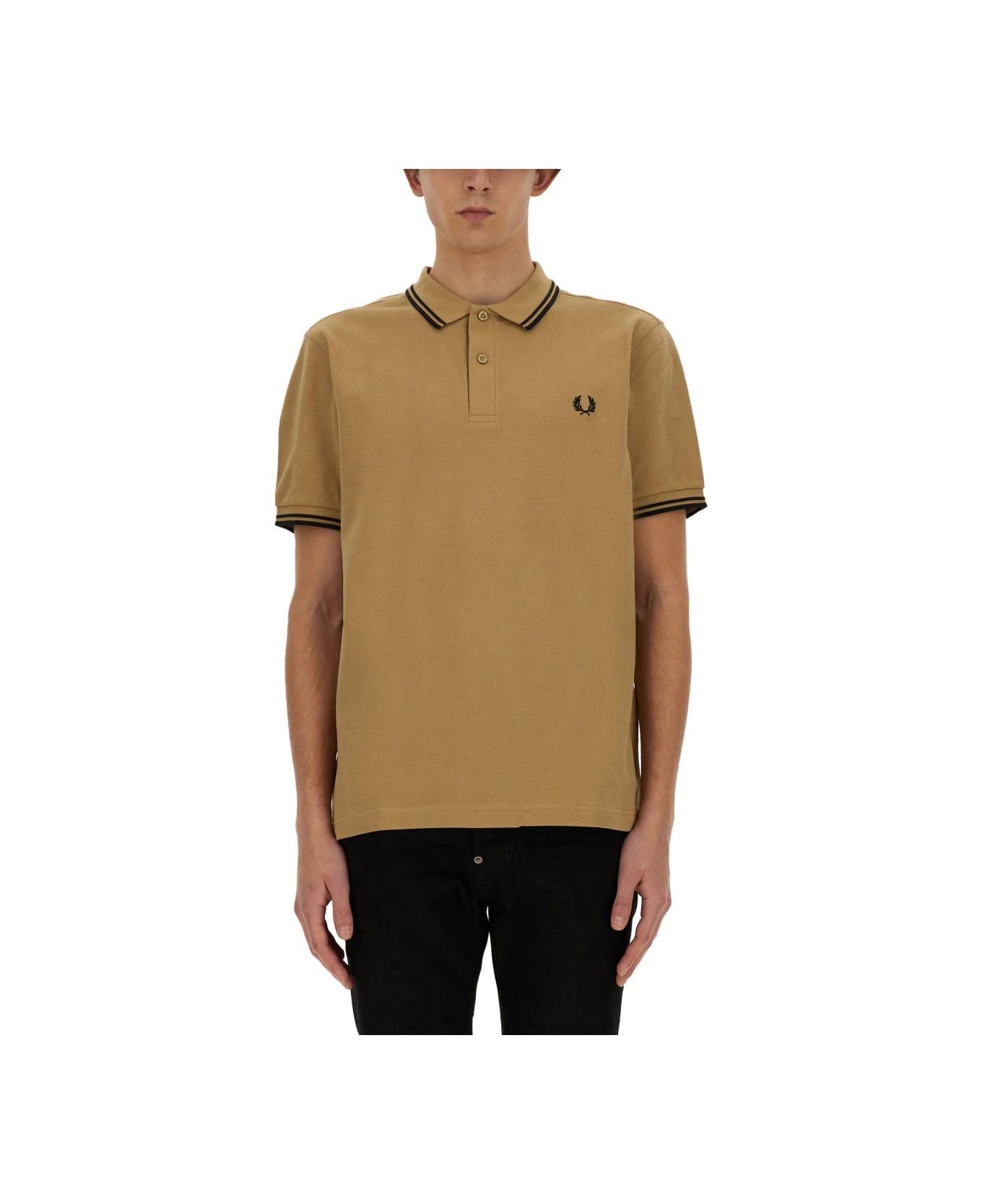 Fred Perry Polo With Logo - BEIGE ポロシャツ