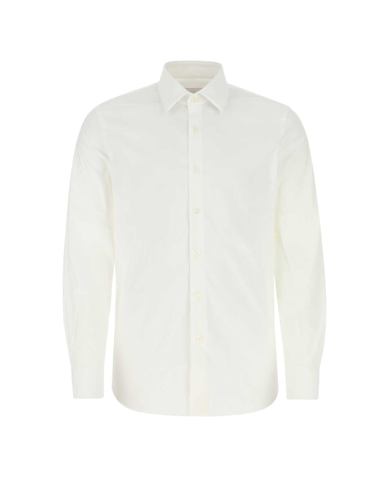 Prada Long Sleeved Buttoned Shirt - Bianco