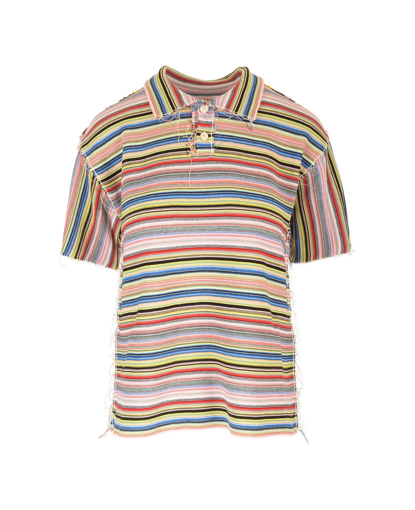 Maison Margiela Striped Jersey Polo Shirt - Stripes color mix ポロシャツ