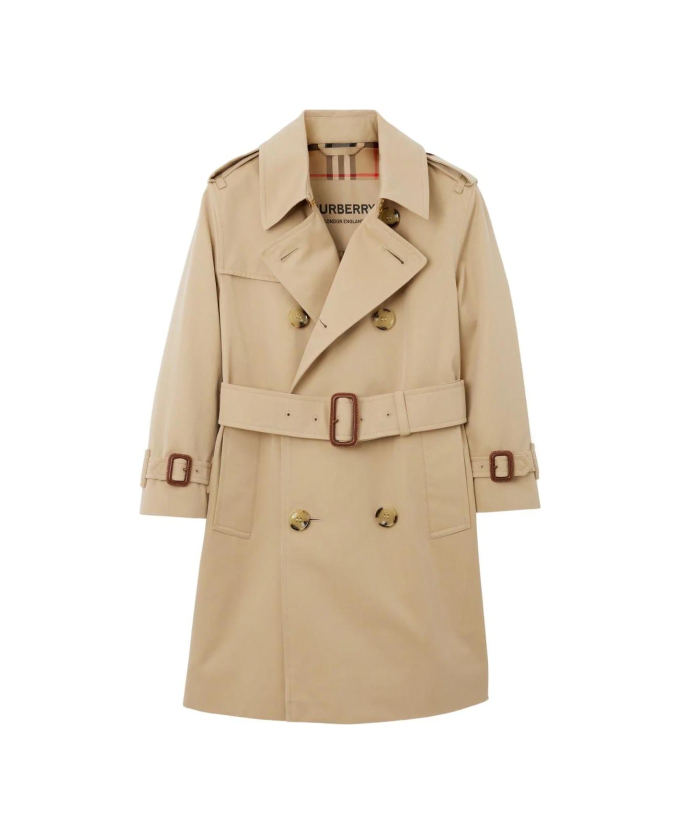 Burberry Trench Mayfair Beige In Cotone Bambino - Beige