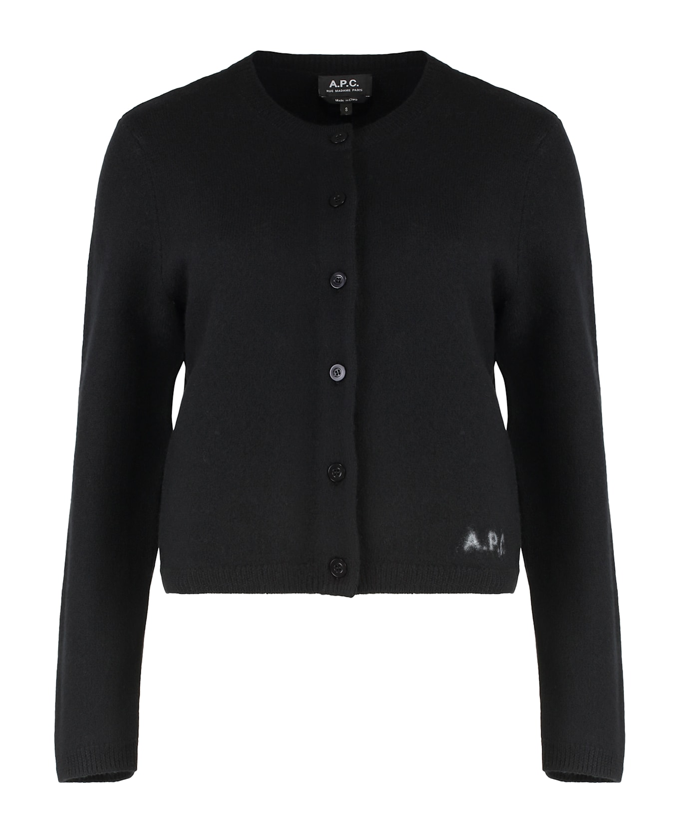 A.P.C. Mila Virgin Wool Cardigan - black
