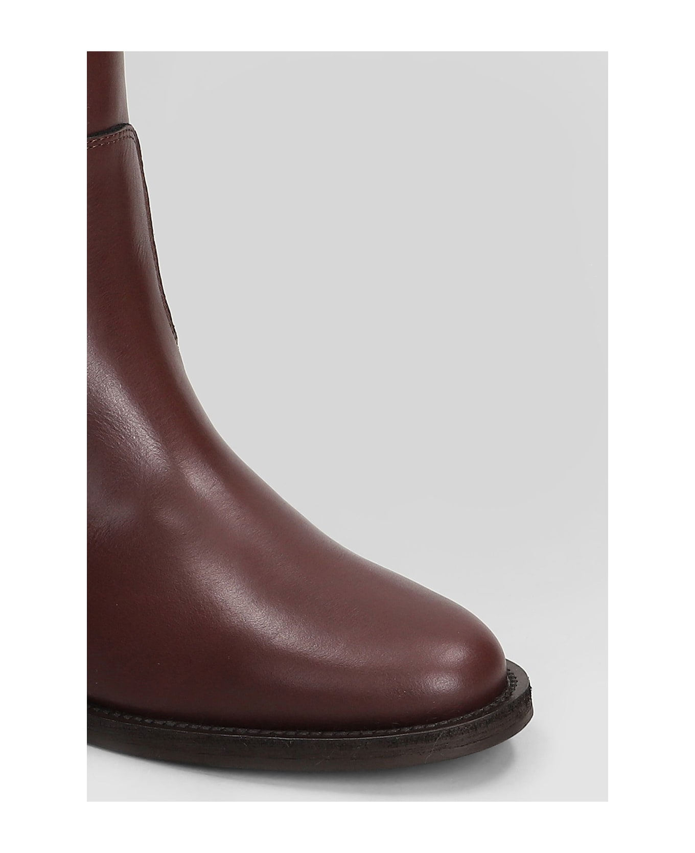 Via Roma 15 Ankle Boots Inside Wedge In Bordeaux Leather - bordeaux