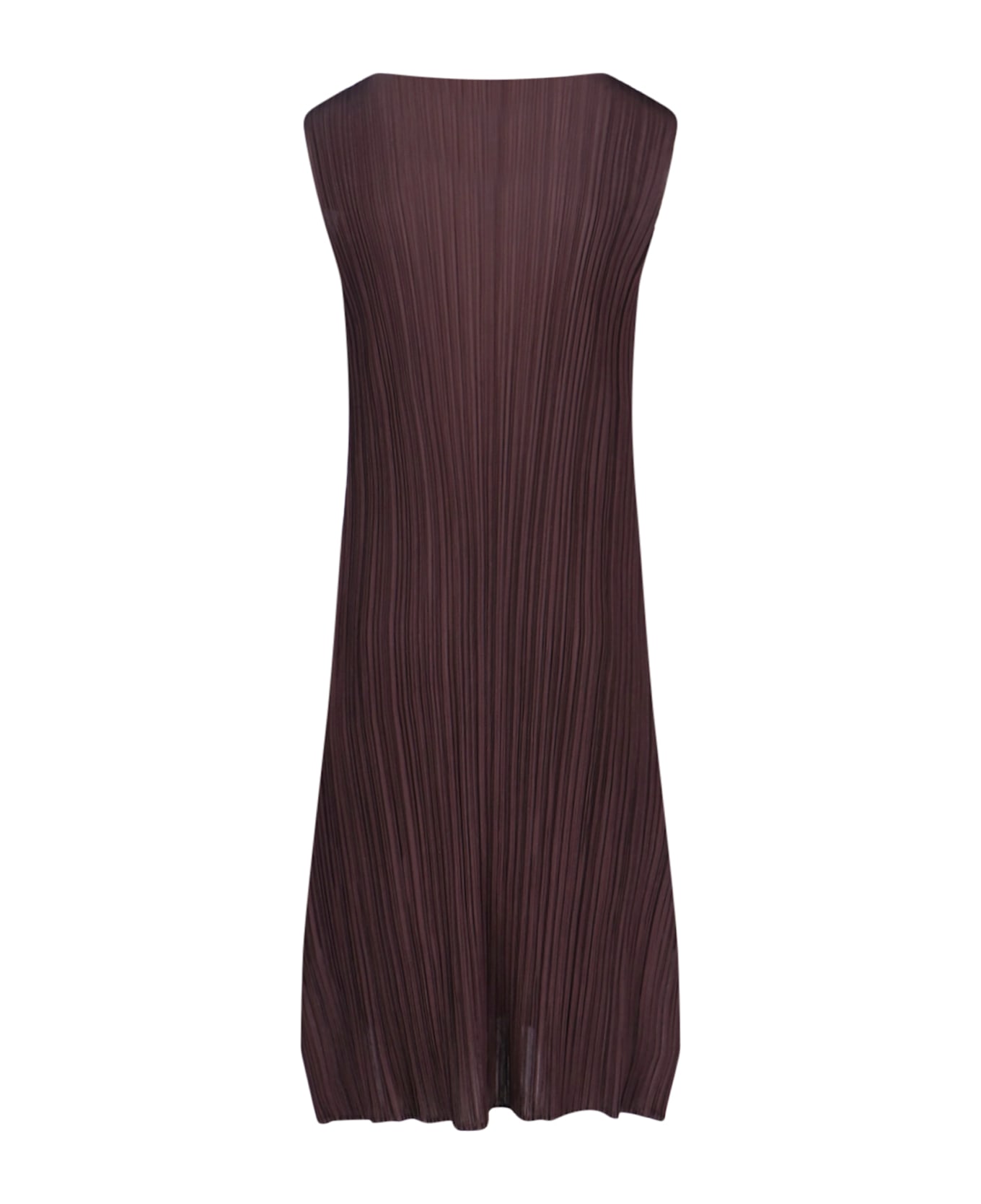 Pleats Please Issey Miyake Pleated Midi Dresses - Brown
