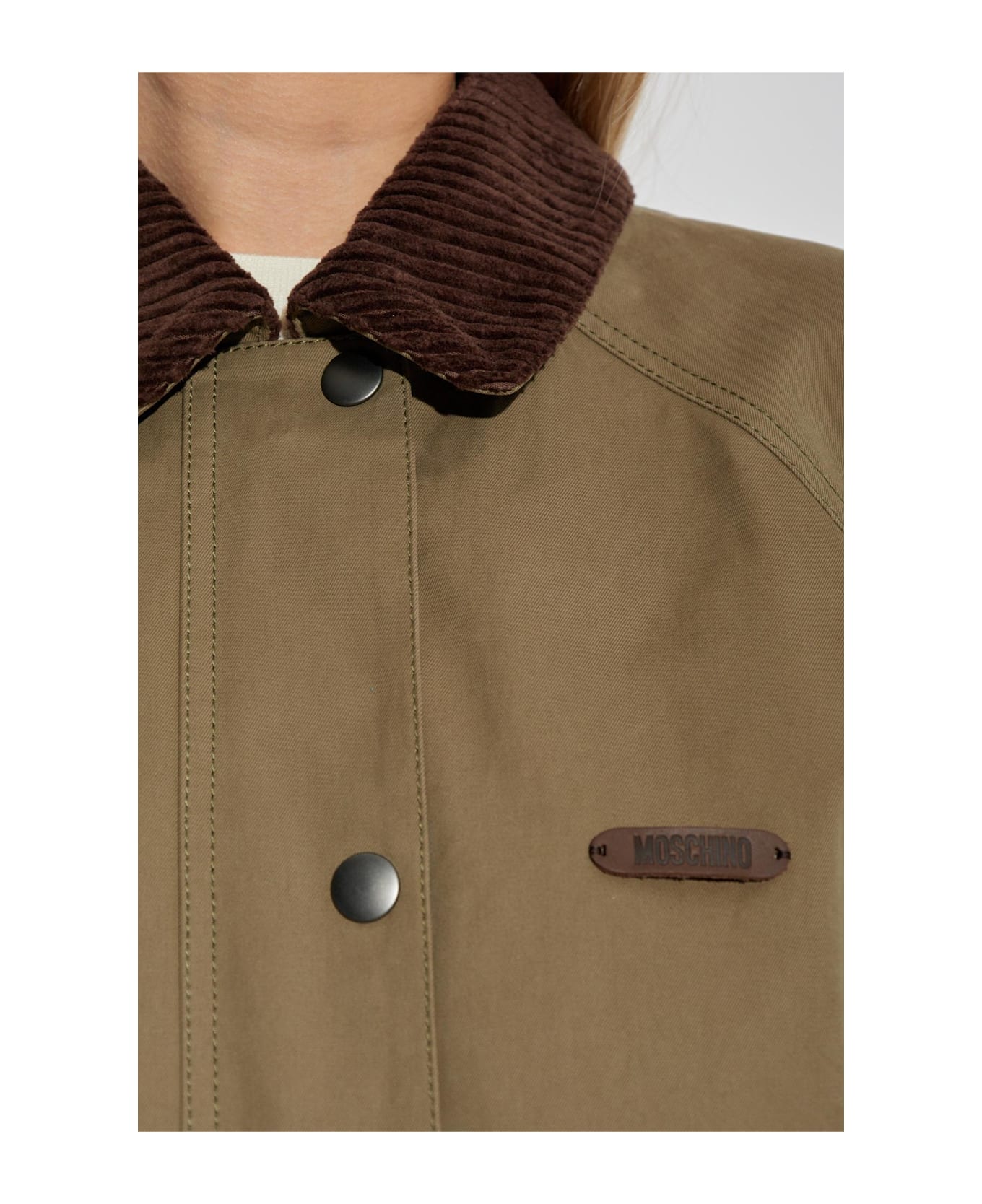 Moschino Coat With Collar - GREEN
