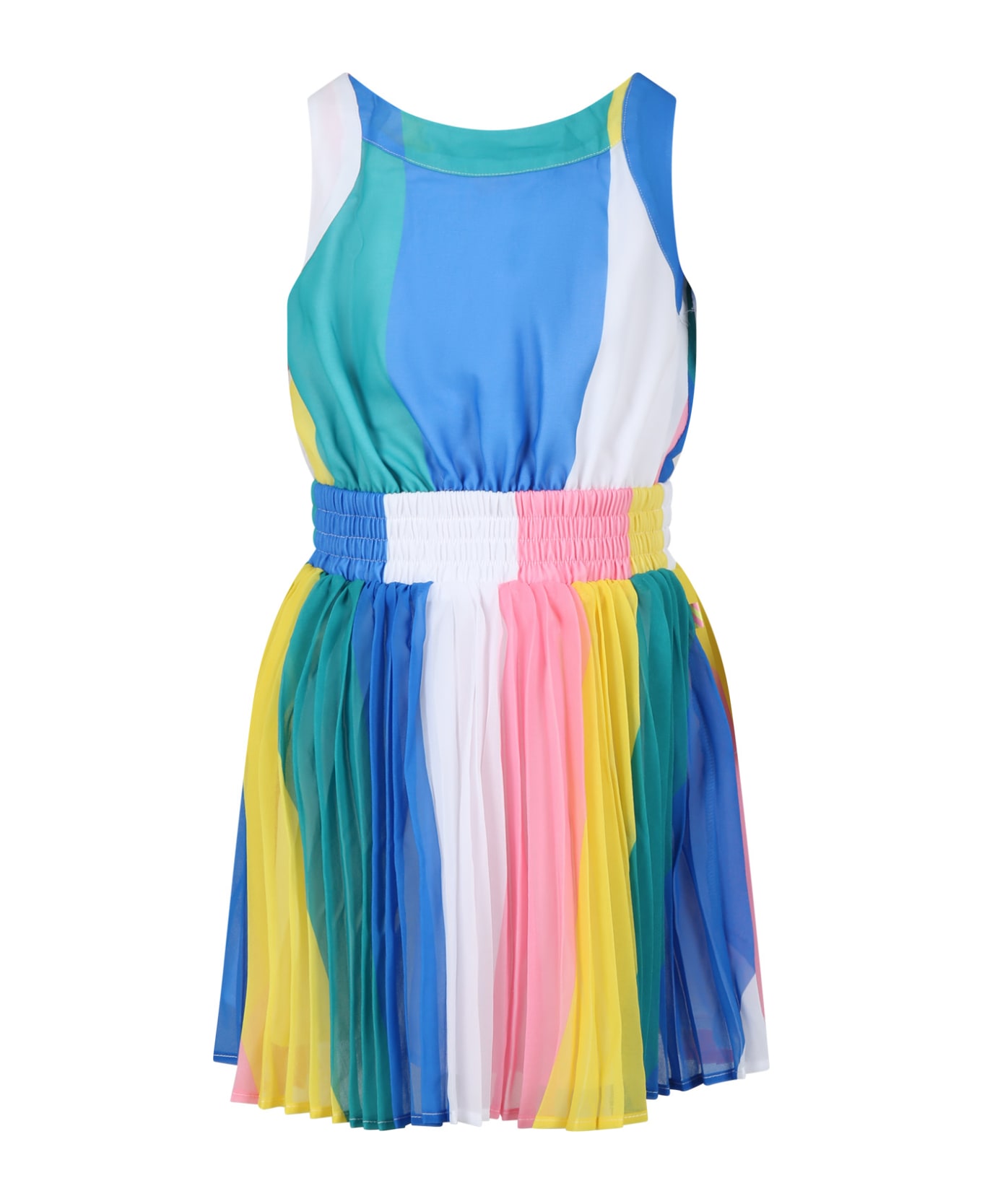 Billieblush Multicolor Dress For Girl With Multicolor Stripes - Multicolor ワンピース＆ドレス