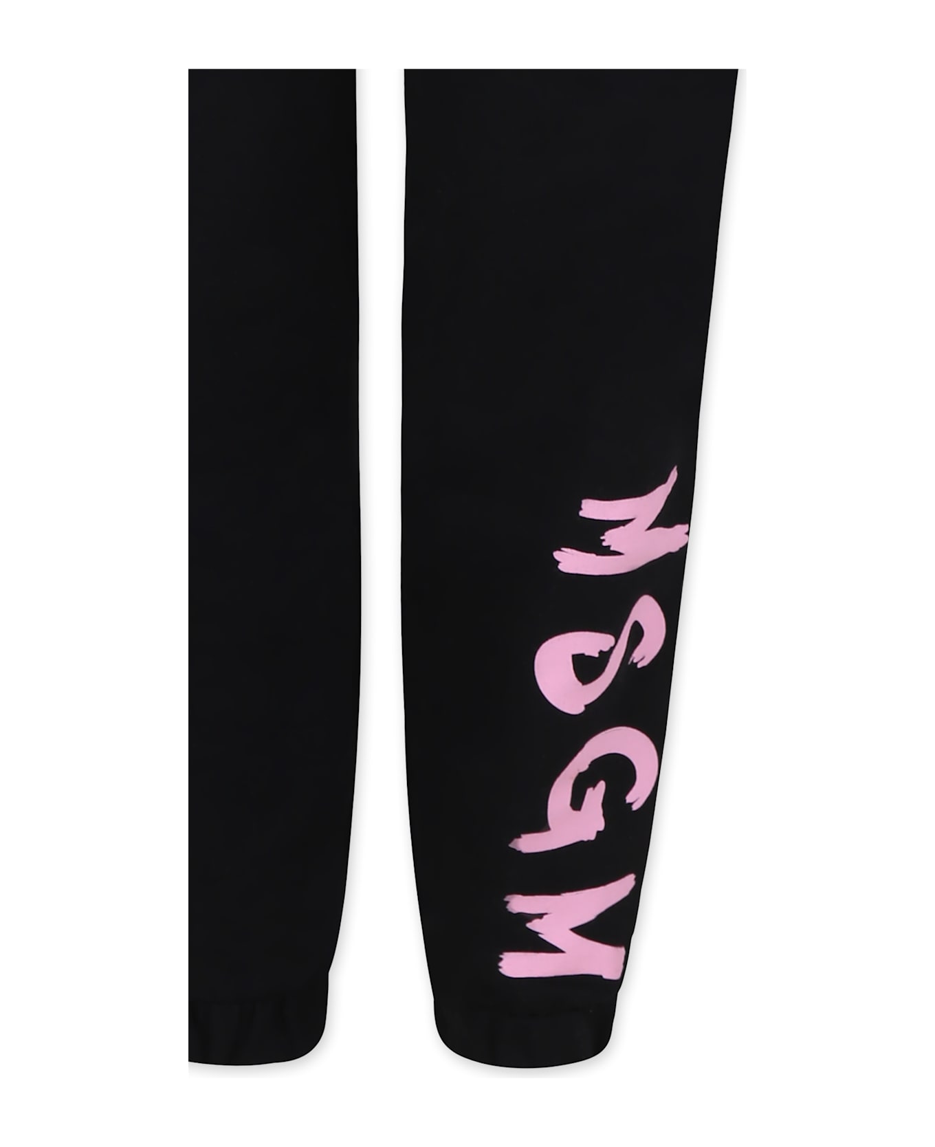 MSGM Black Trousers For Girl With Logo - Black