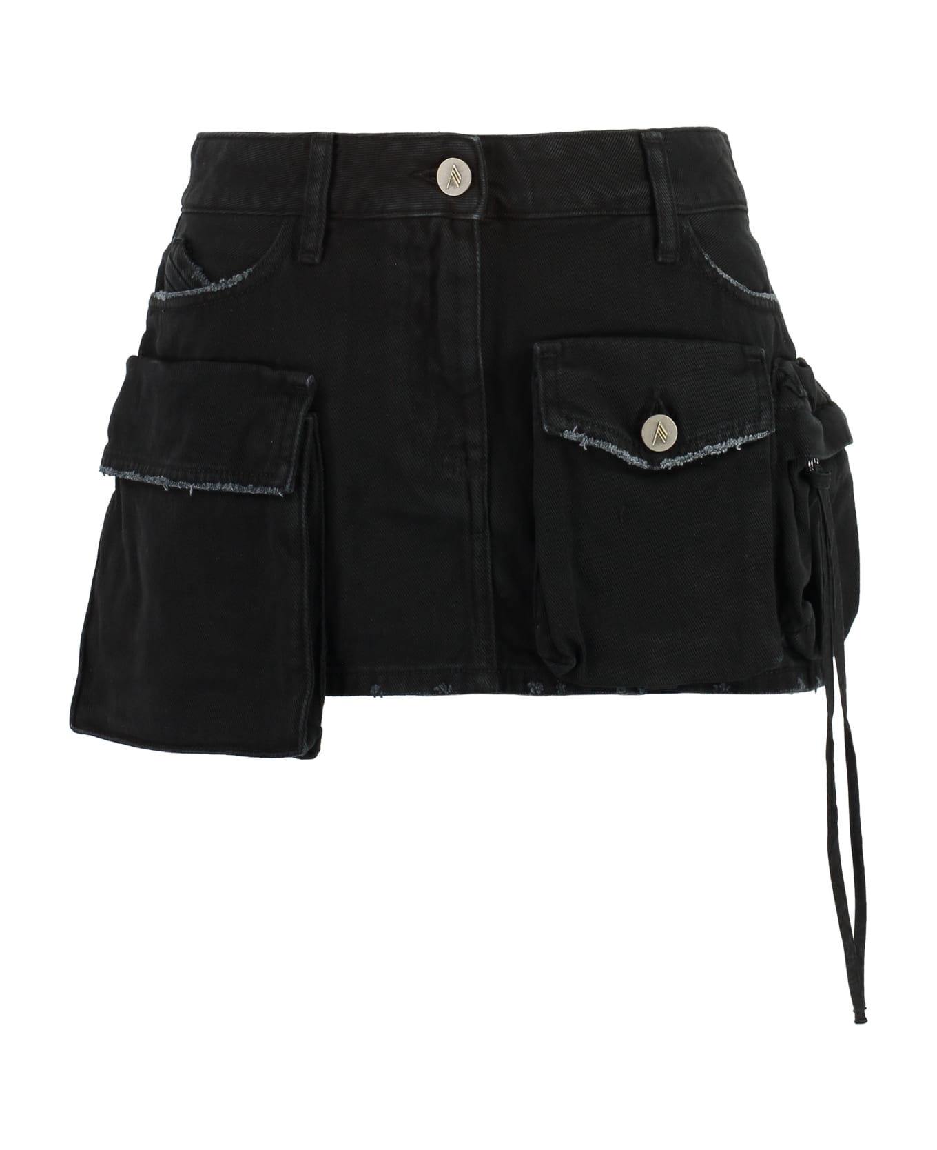 The Attico Fay Denim Mini Skirt - black スカート