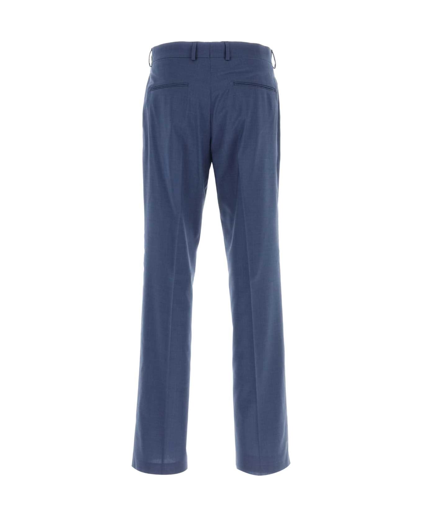 Fendi Blue Wool Pant - OCEANO