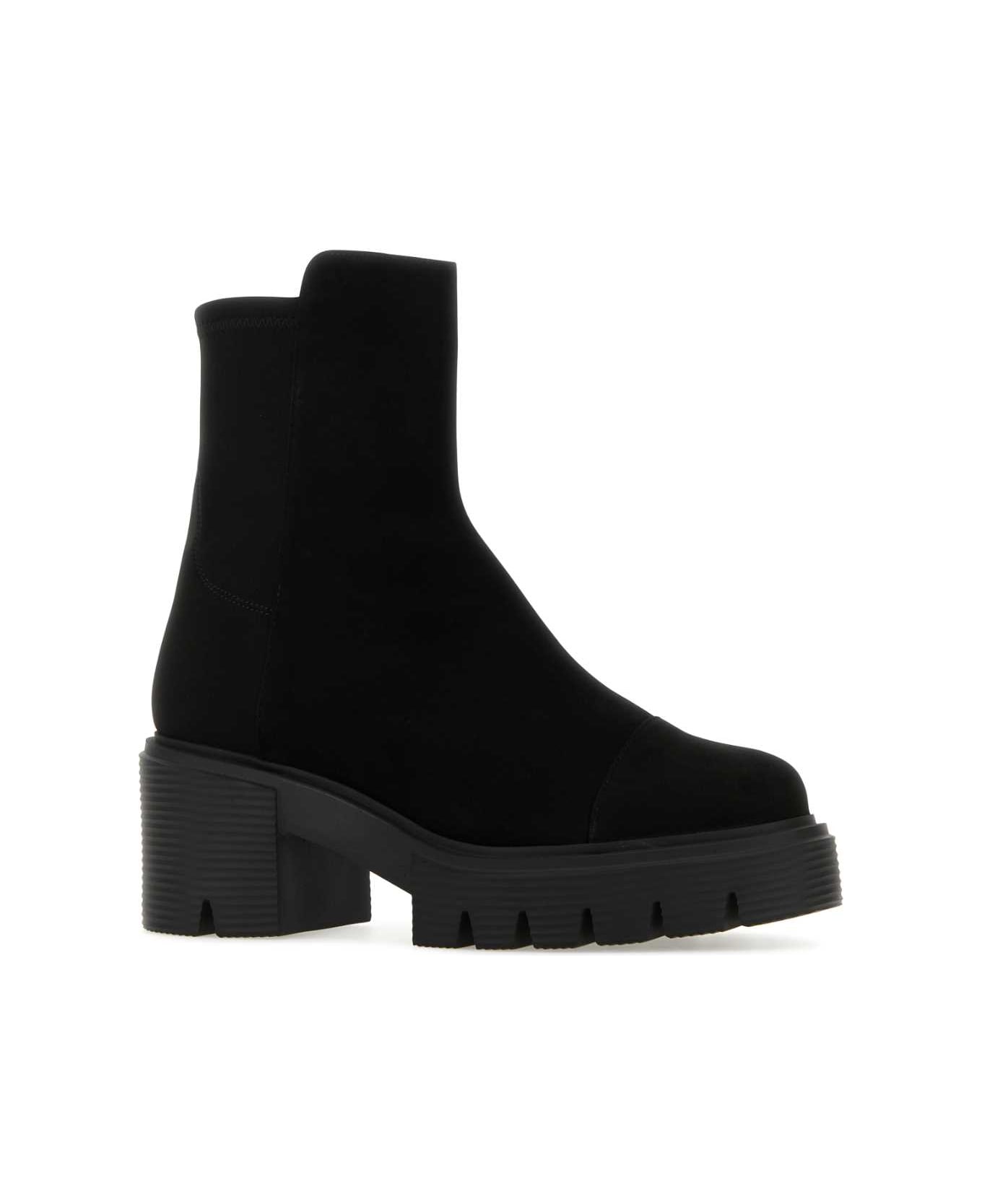 Stuart Weitzman Black Suede And Fabric 5050 Soho Ankle Boots - Black ブーツ