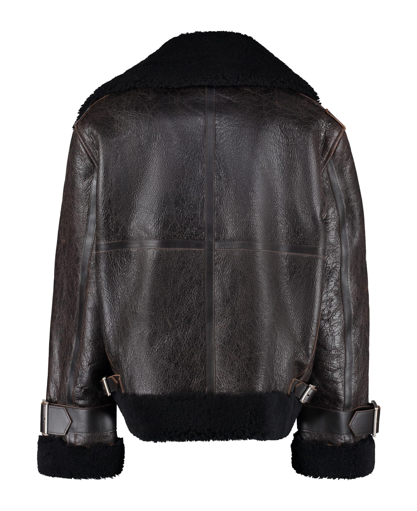 Golden Goose Fosca Shearling Jacket With Maxi Lapels - brown