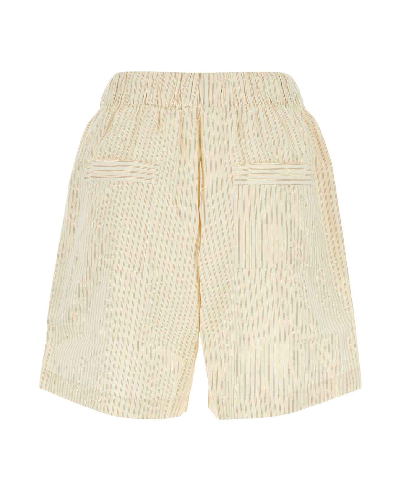 Tekla Embroidered Cotton Pyjama Shorts - WHEATSTRIPES