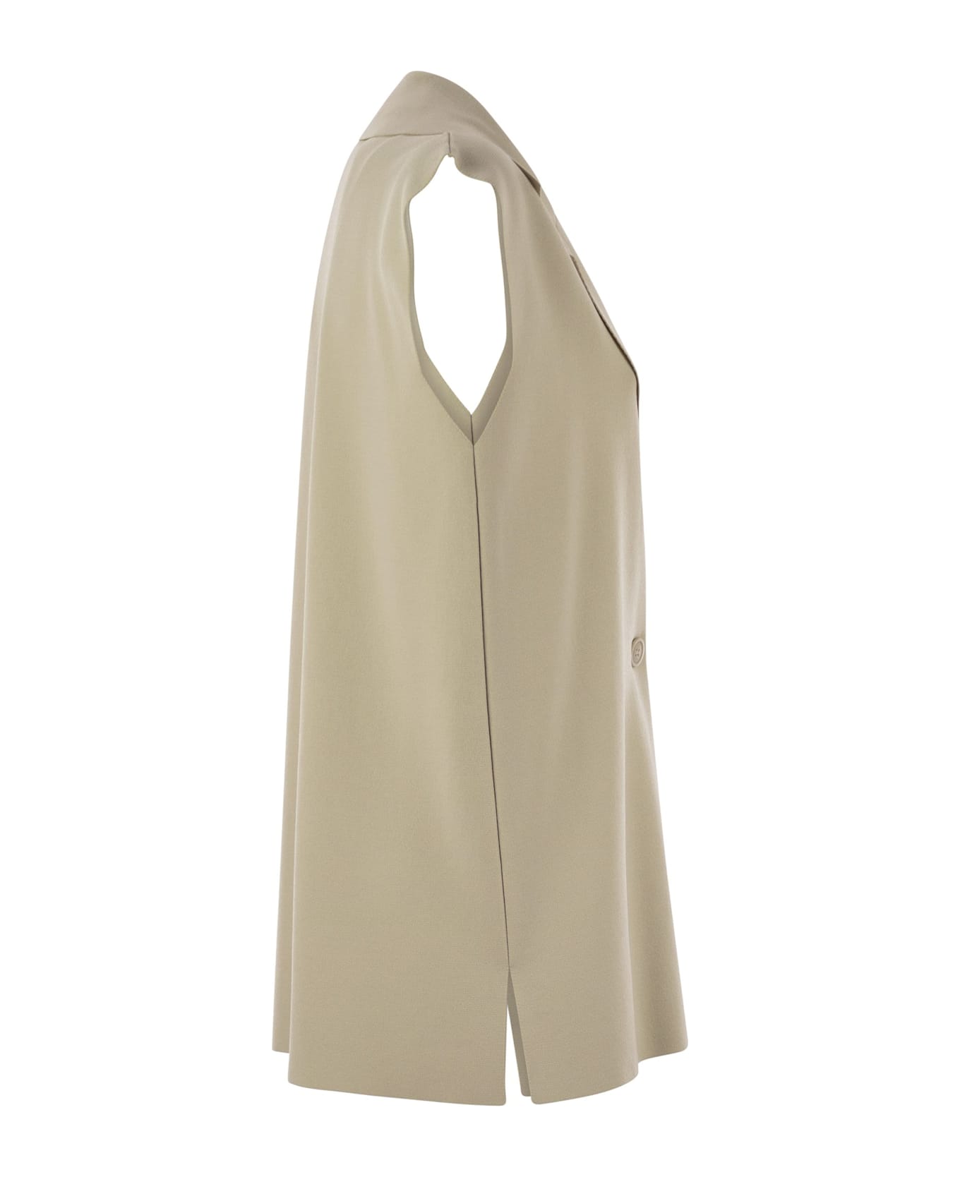 Fay Technical Viscose Knitted Vest - Cream