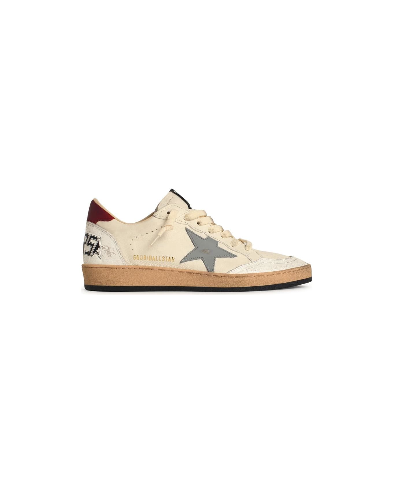 Golden Goose Ball Star Sneakers - White/silver Blue/red