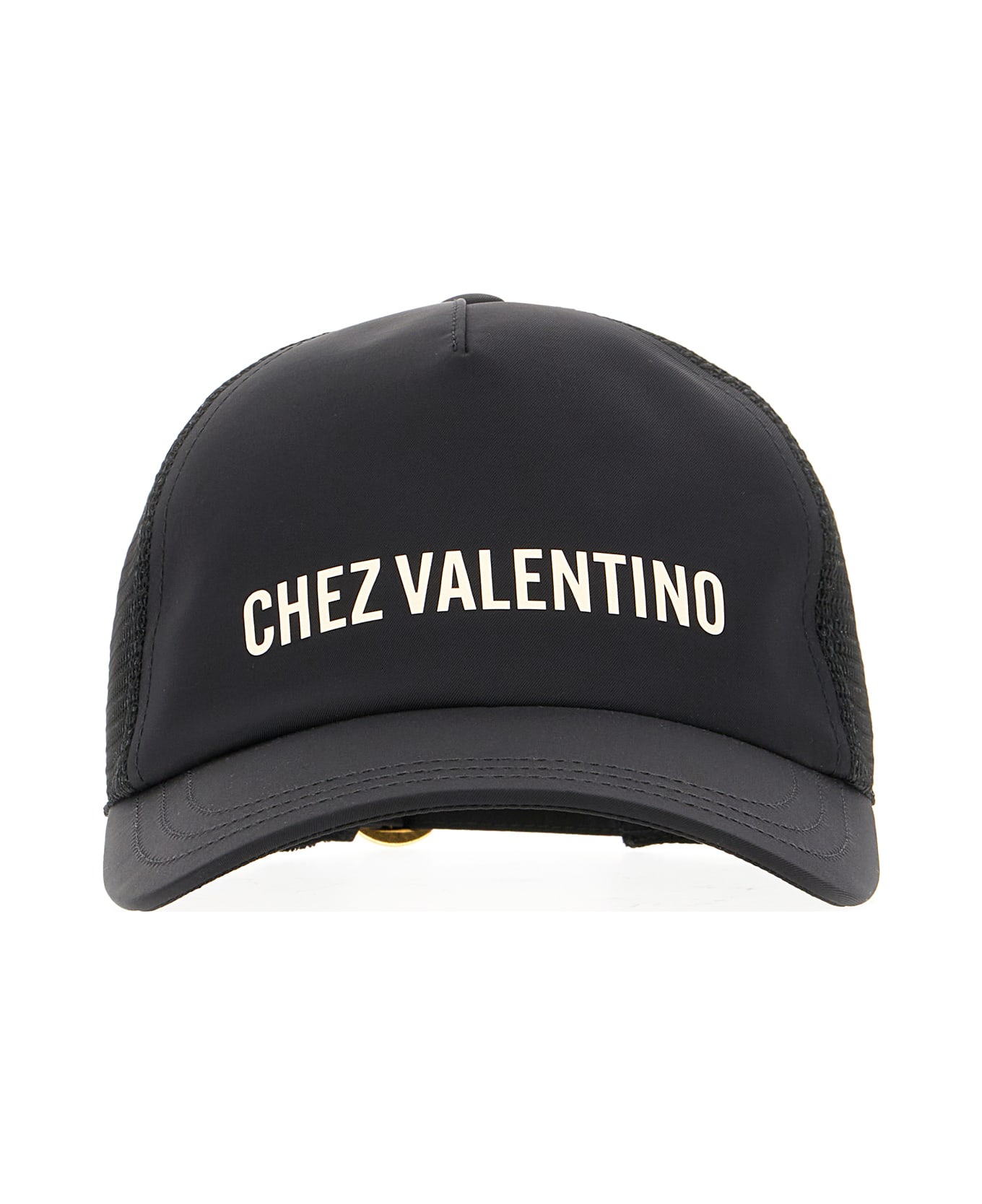 Valentino Garavani Black Polyester Baseball Cap - NERO AVORIO