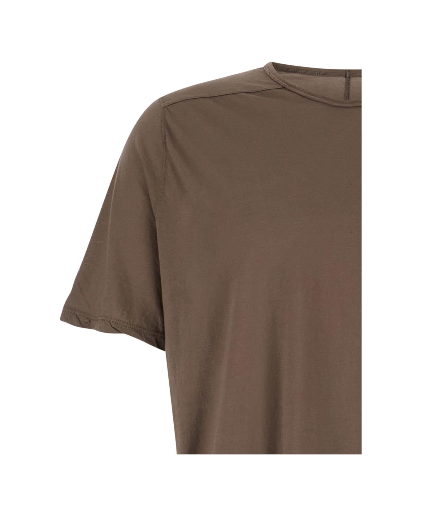 DRKSHDW Dark Beige Crewneck T-shirt With Oversized Band In Cotton Man - Beige シャツ