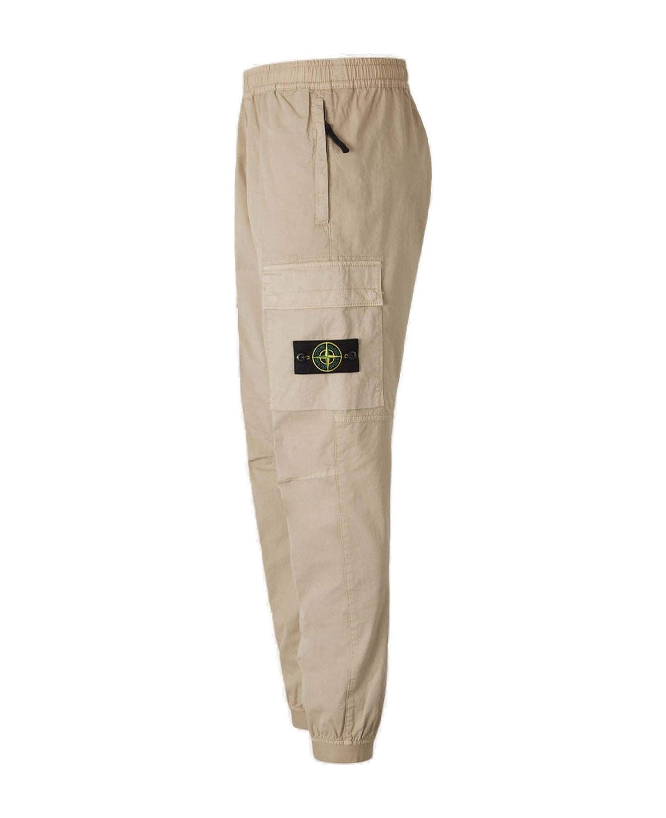 Stone Island Logo Patch Elasticated-waist Pants - NEUTRALS