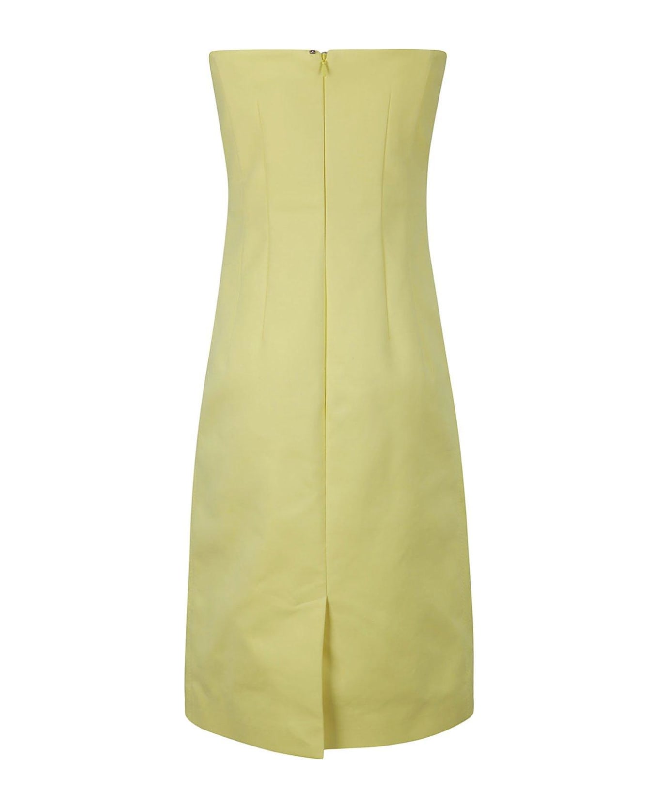 SportMax Zip Detailed Strapless Dress - YELLOW ワンピース＆ドレス