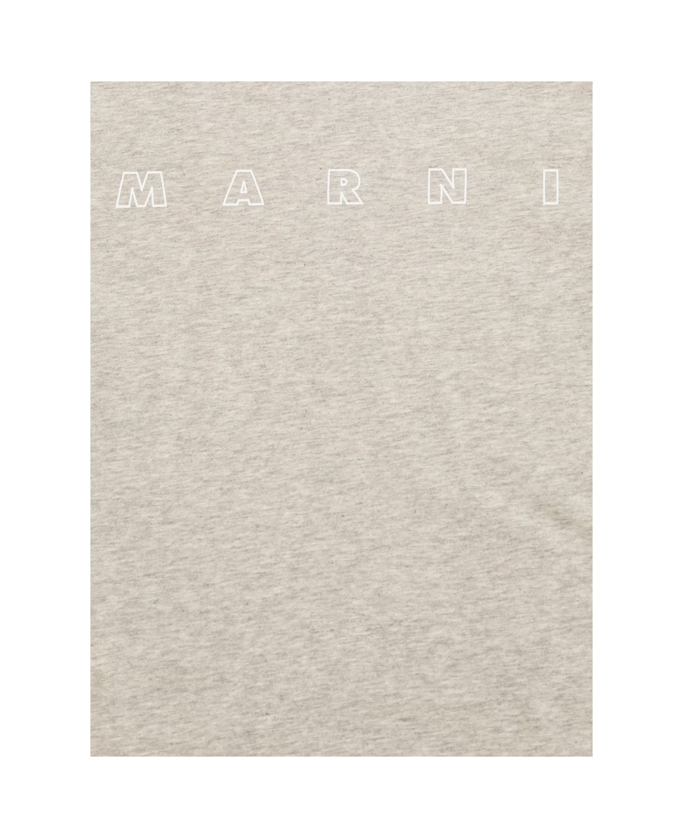 Marni Grey Crew Neck T-shirt With Front Logo Print In Cotton Boy - Grey