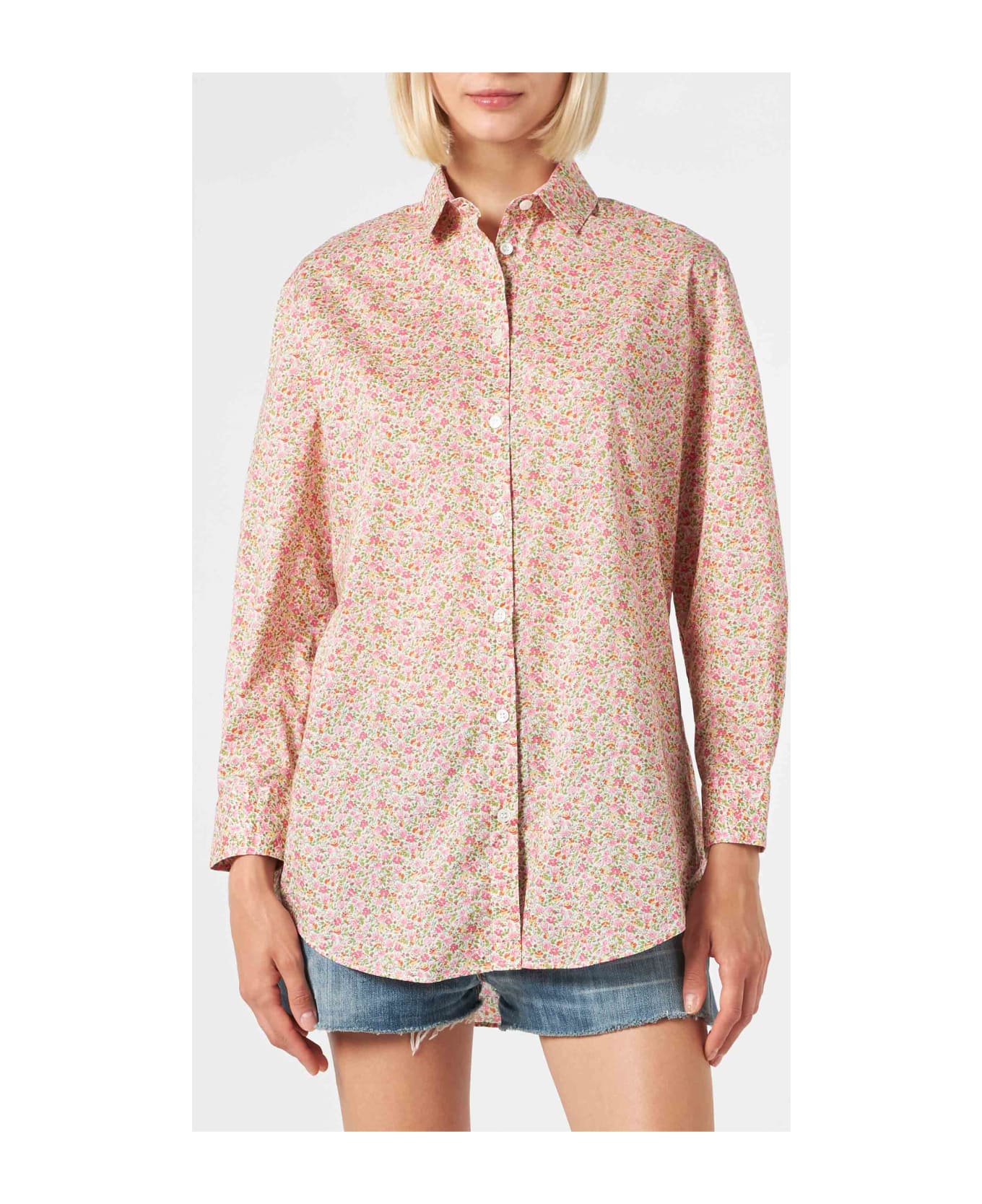 MC2 Saint Barth Woman Brigitte Cotton Shirt With Flower Print | Made With Liberty Fabric - MULTICOLOR