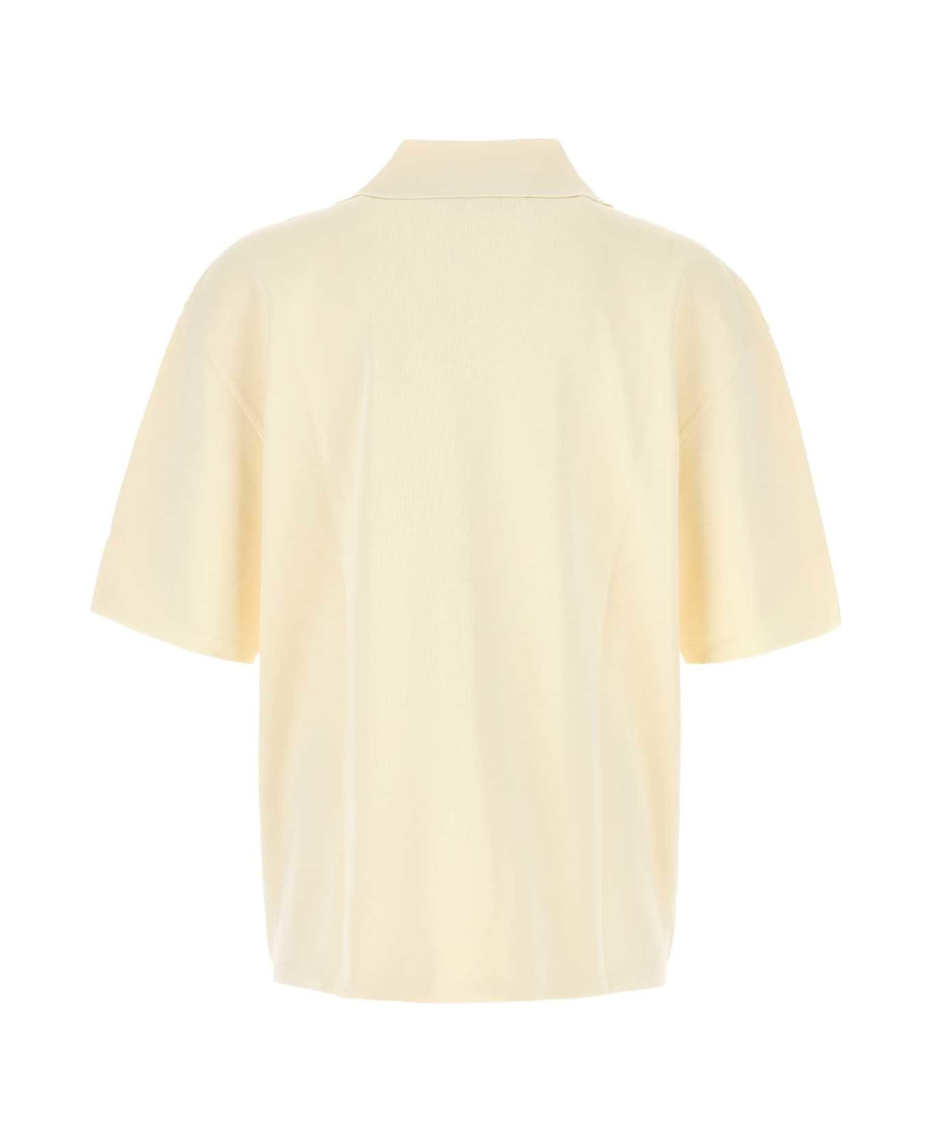 Ami Alexandre Mattiussi Cream Viscose Blend Oversize Polo Shirt - WHITECREAM