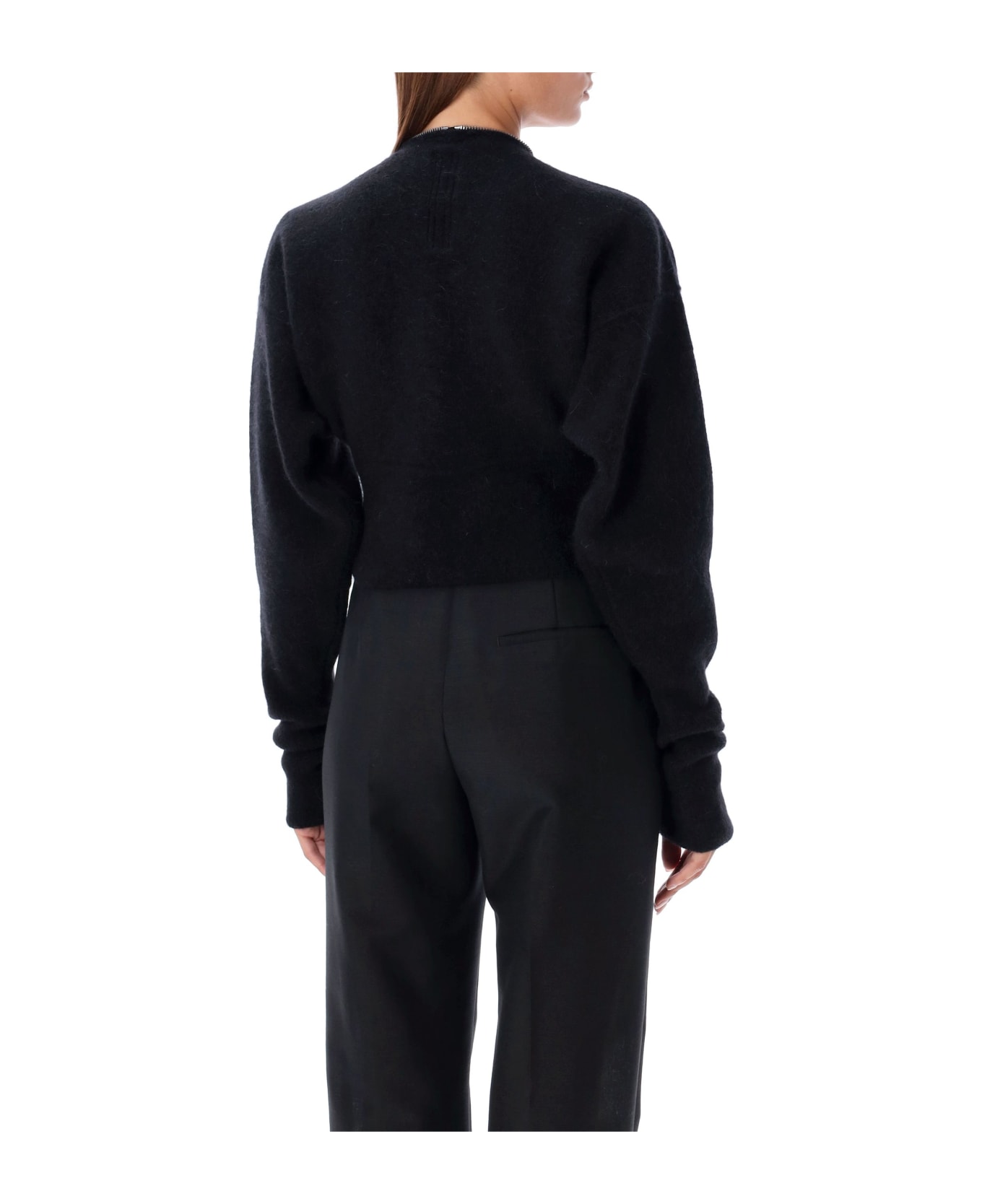 Rick Owens Batwing Klaus Zip Cardigan - BLACK