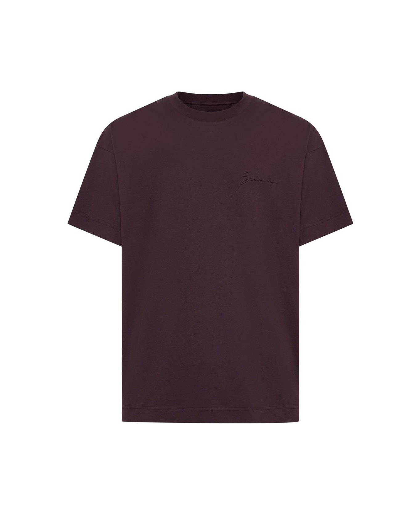 Givenchy Logo Detailed Crewneck T-shirt - Burgundy