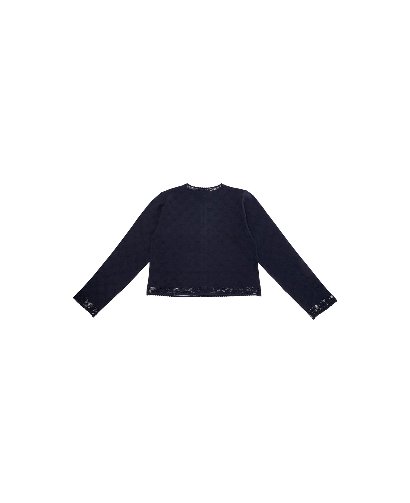 Emporio Armani Blue Sweatshirt With Round Neck In Viscose Blend Girl - Blu