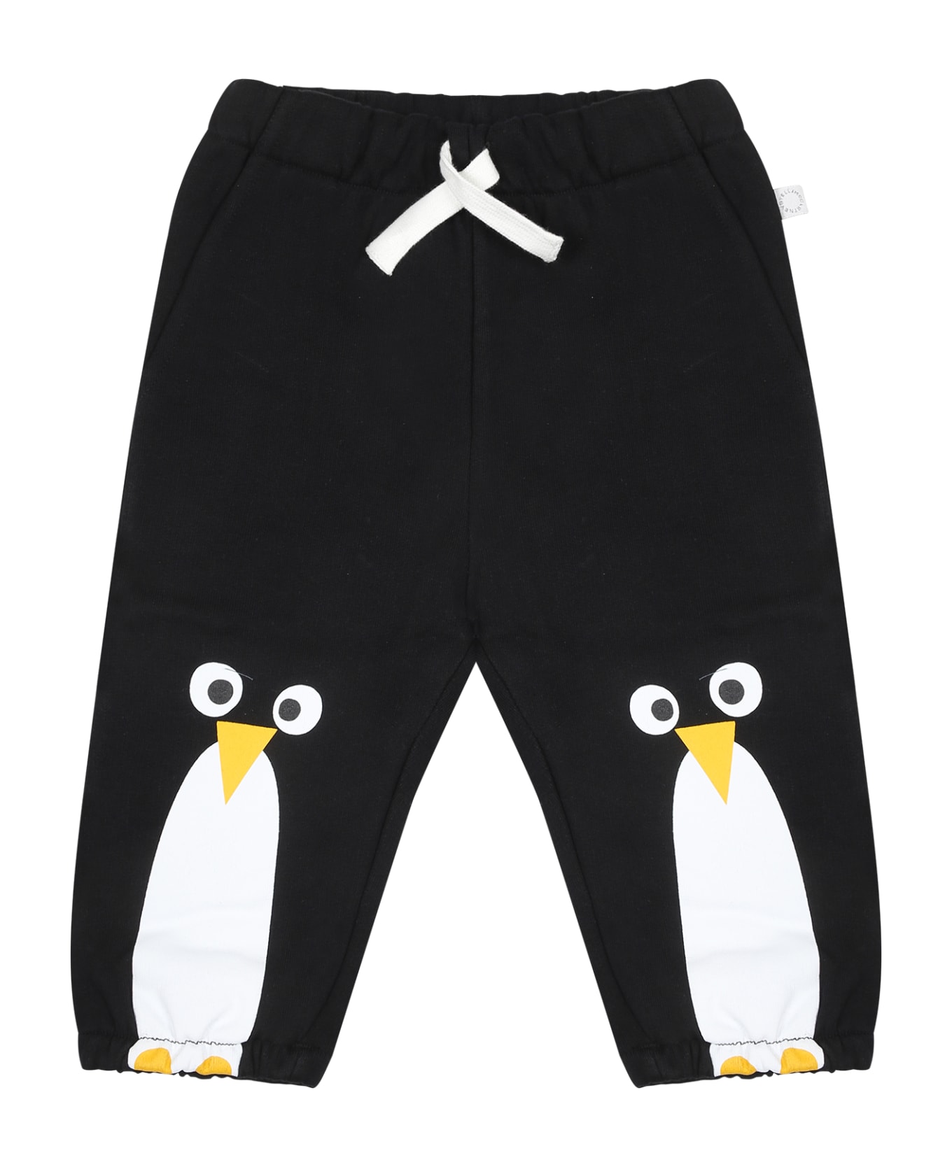 Stella McCartney Kids Black Trousers For Baby Boy With Penguin Print - Black