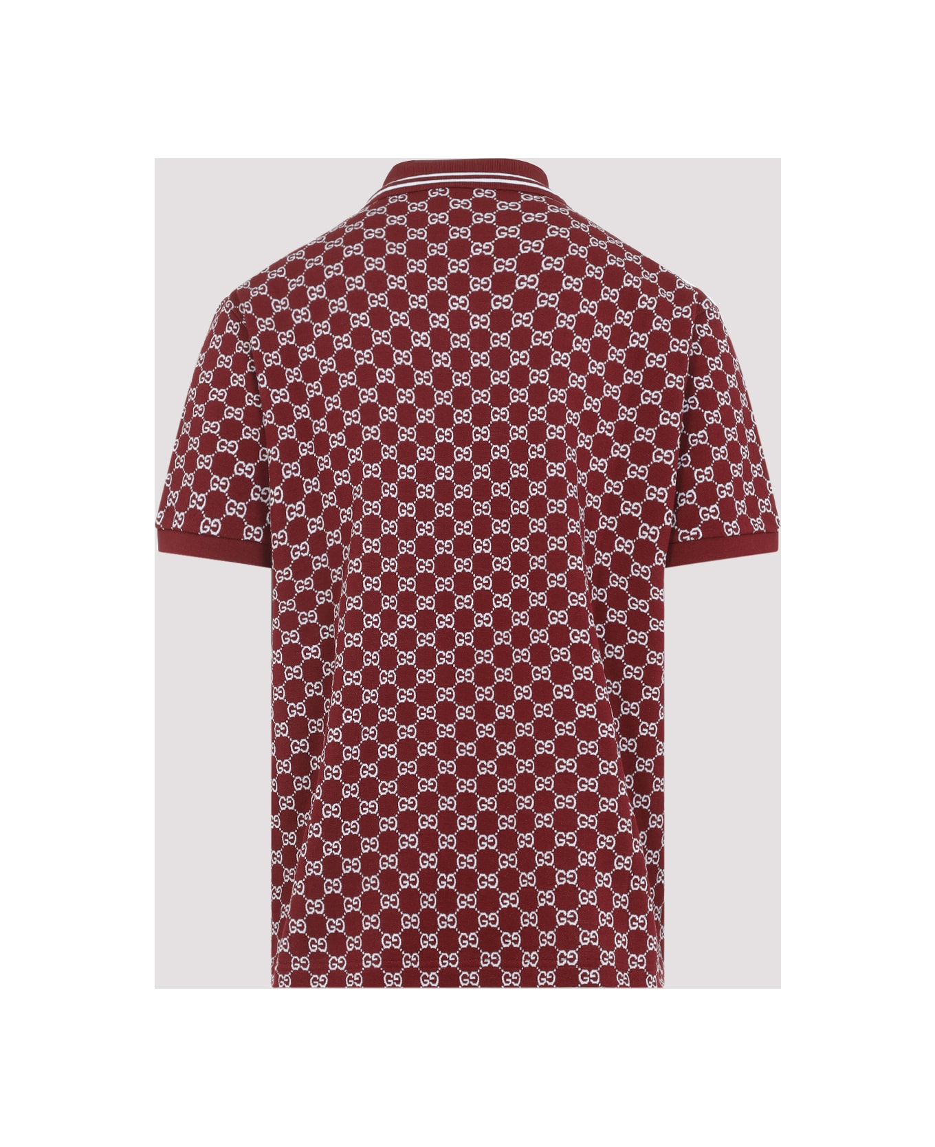 Gucci Short Sleeves Gg Polo - Rosso Ancora White