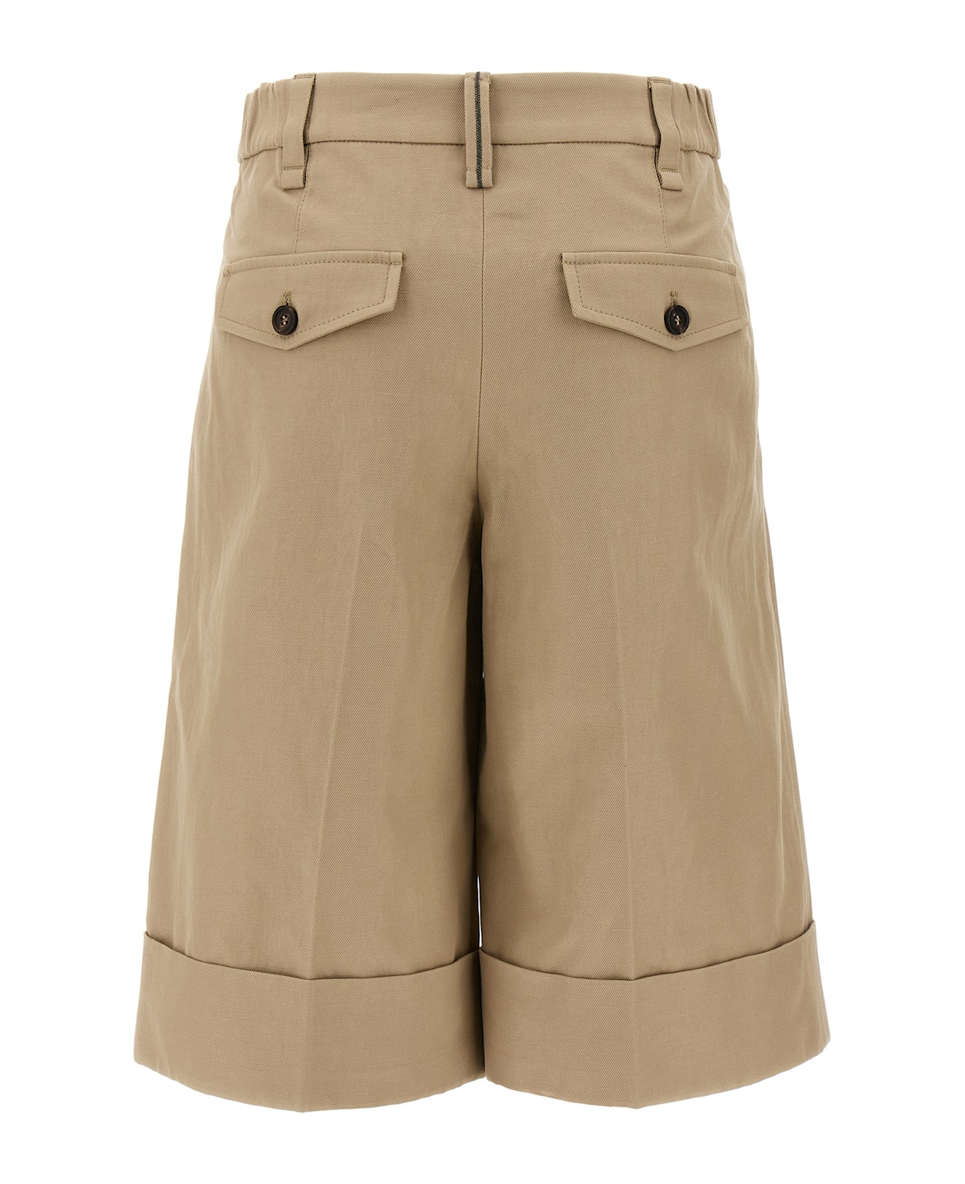 Brunello Cucinelli Turn-up Bermuda Shorts - Beige