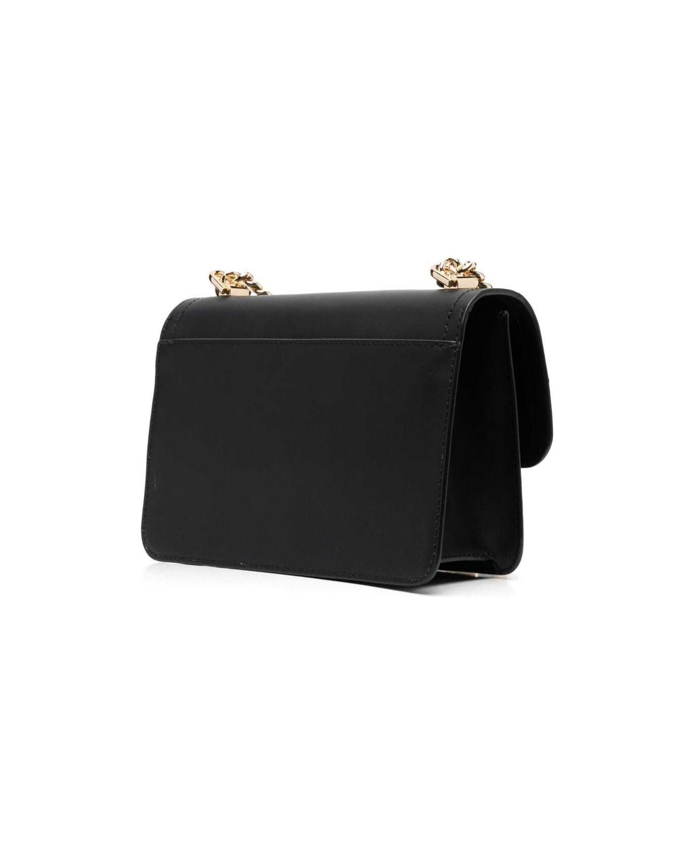 MICHAEL Michael Kors 'heather' Black Shoulder Bag With Mk Logo In Smooth Leather Woman - Black