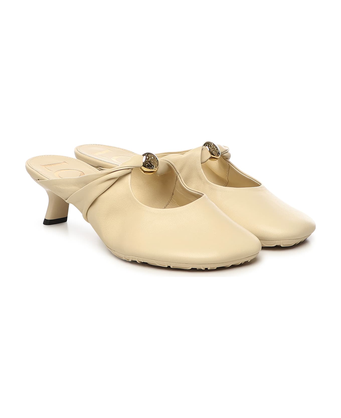 Loewe Pebble Mules In Lambskin Nappa - PASTA