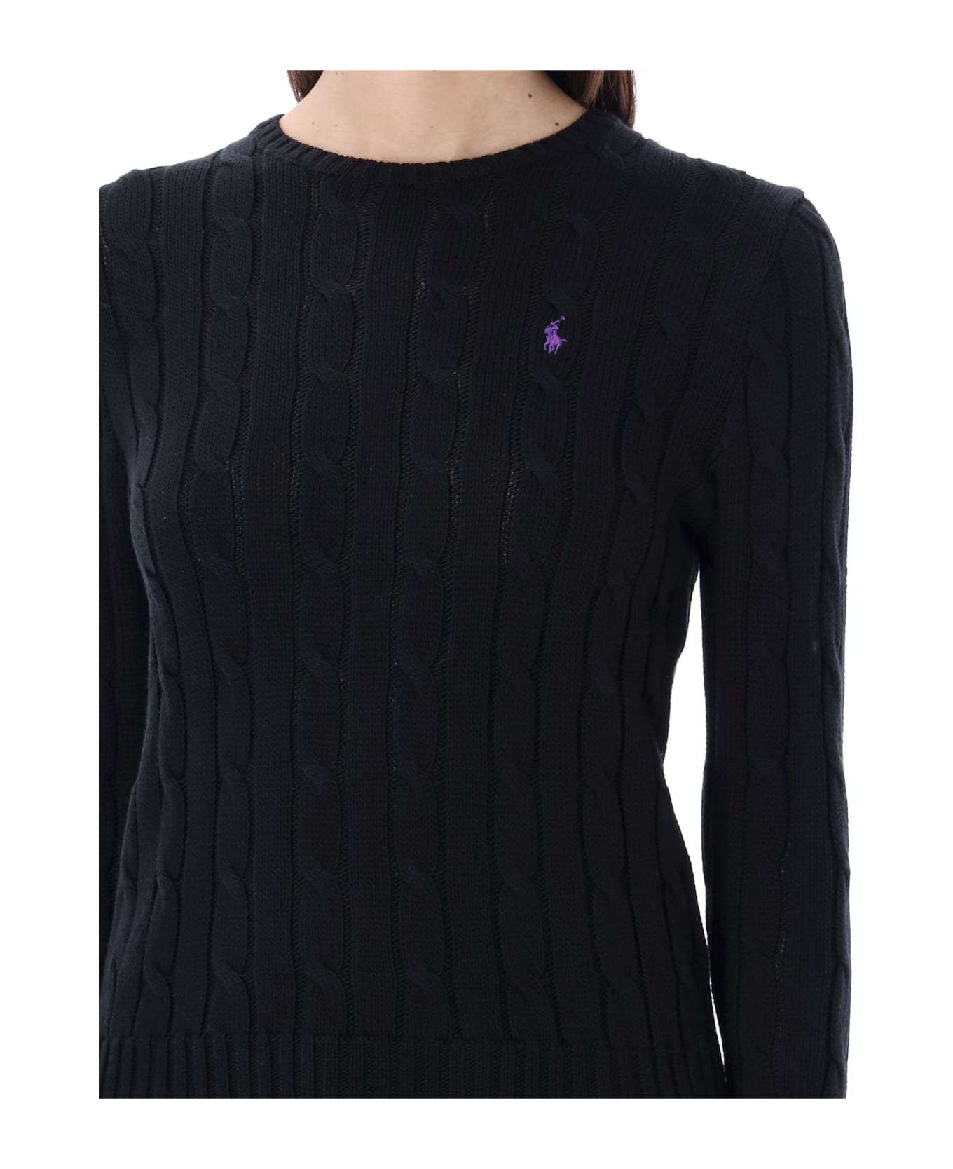 Polo Ralph Lauren Cable-knit Cotton Crewneck Sweater - BLACK