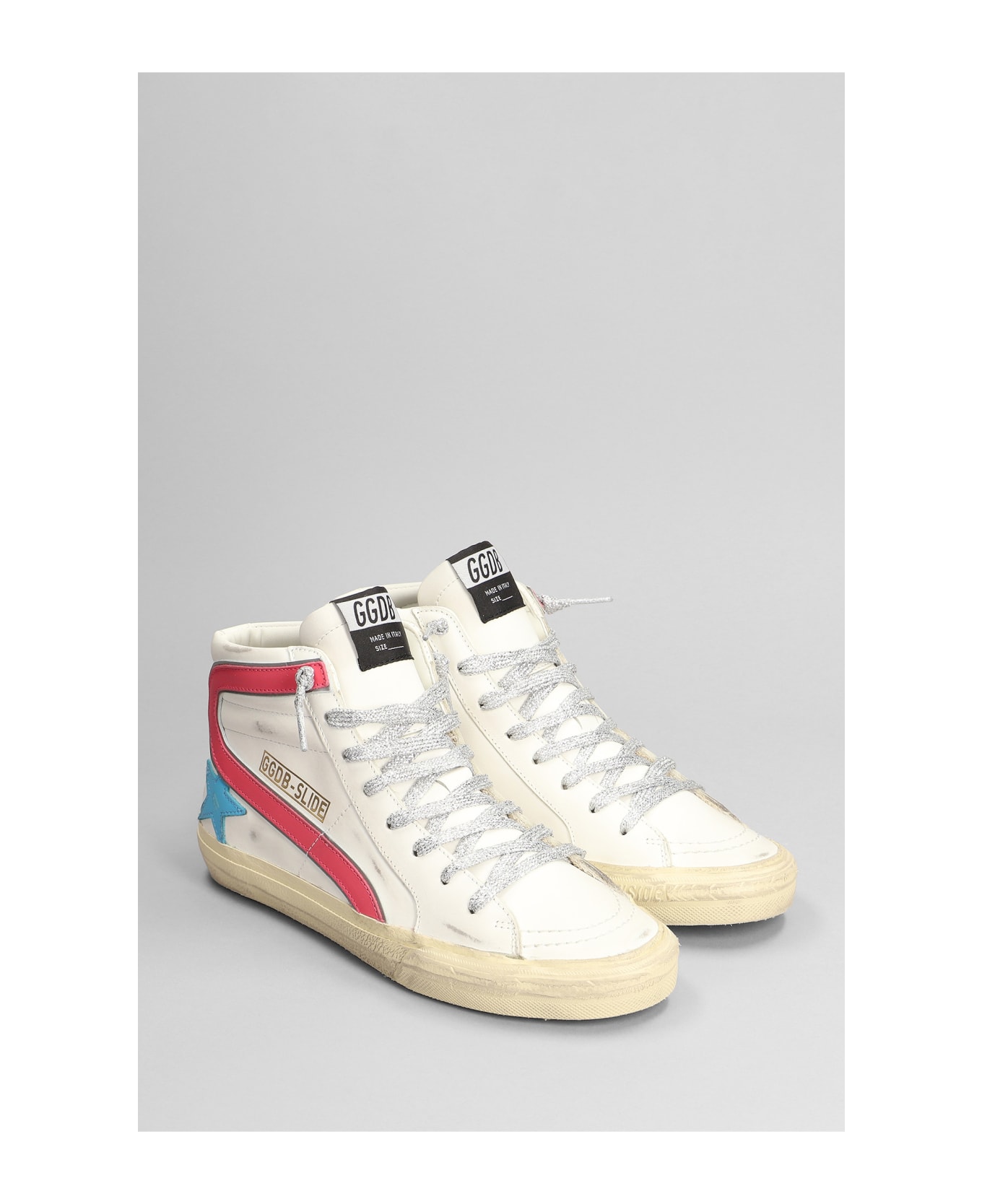 Golden Goose Slide Sneakers In White Leather - white
