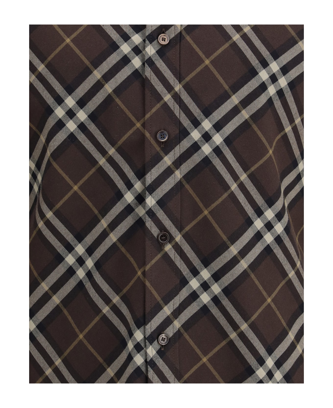 Burberry Check Cotton Flannel Shirt - BROWN