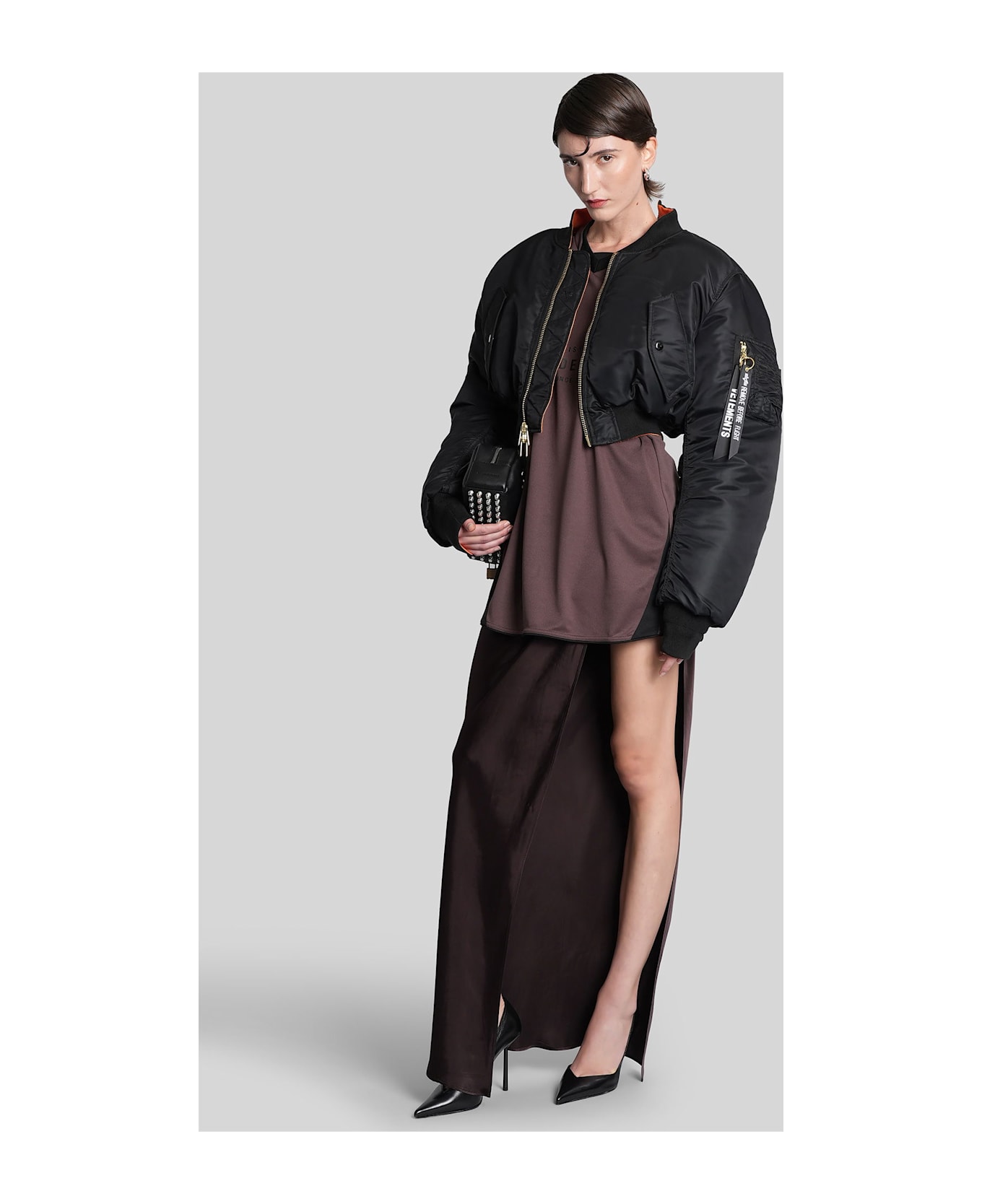 VETEMENTS Bomber Jacket In Black Nylon - black