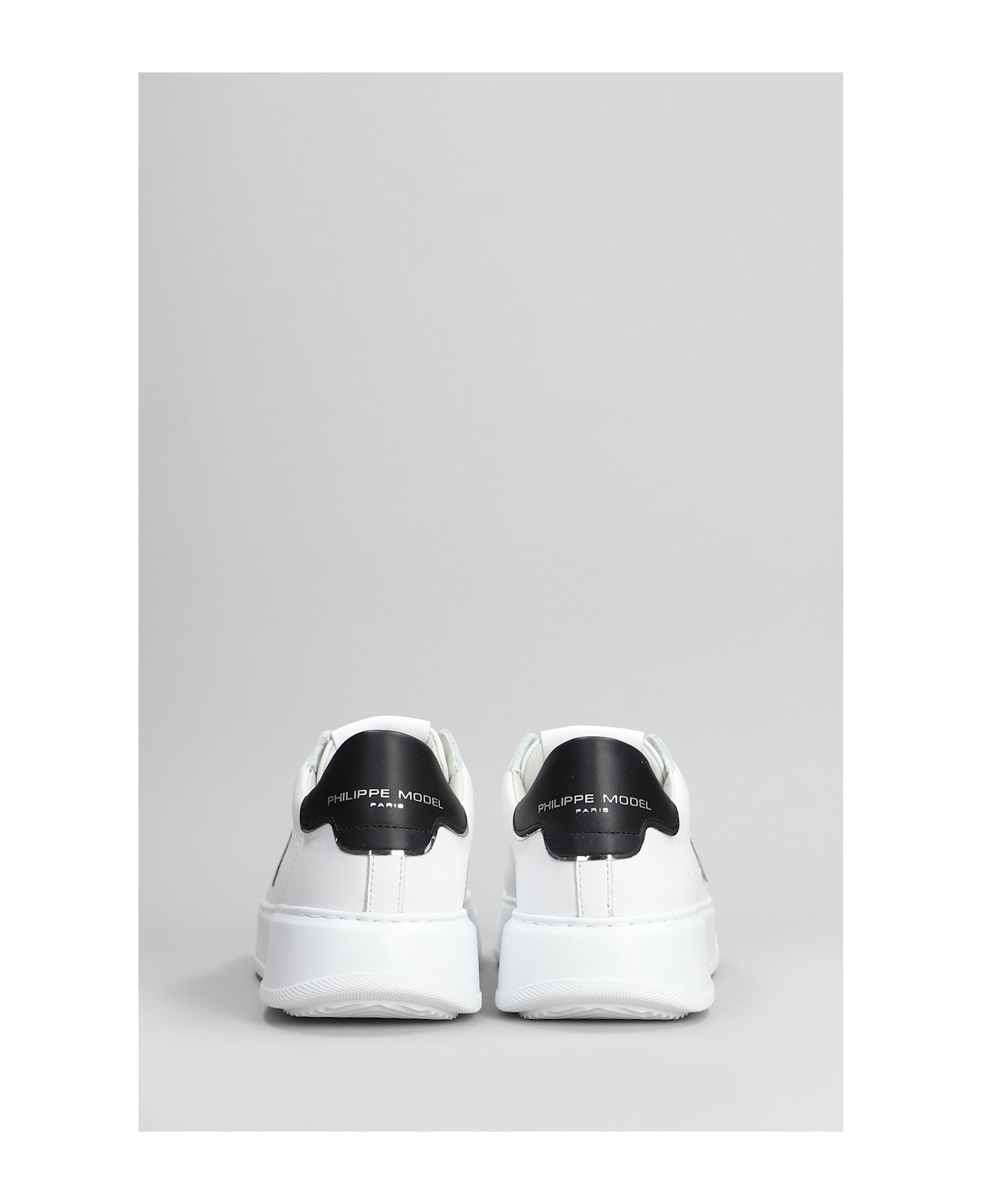 Philippe Model Temple Low Sneakers In White Leather - white