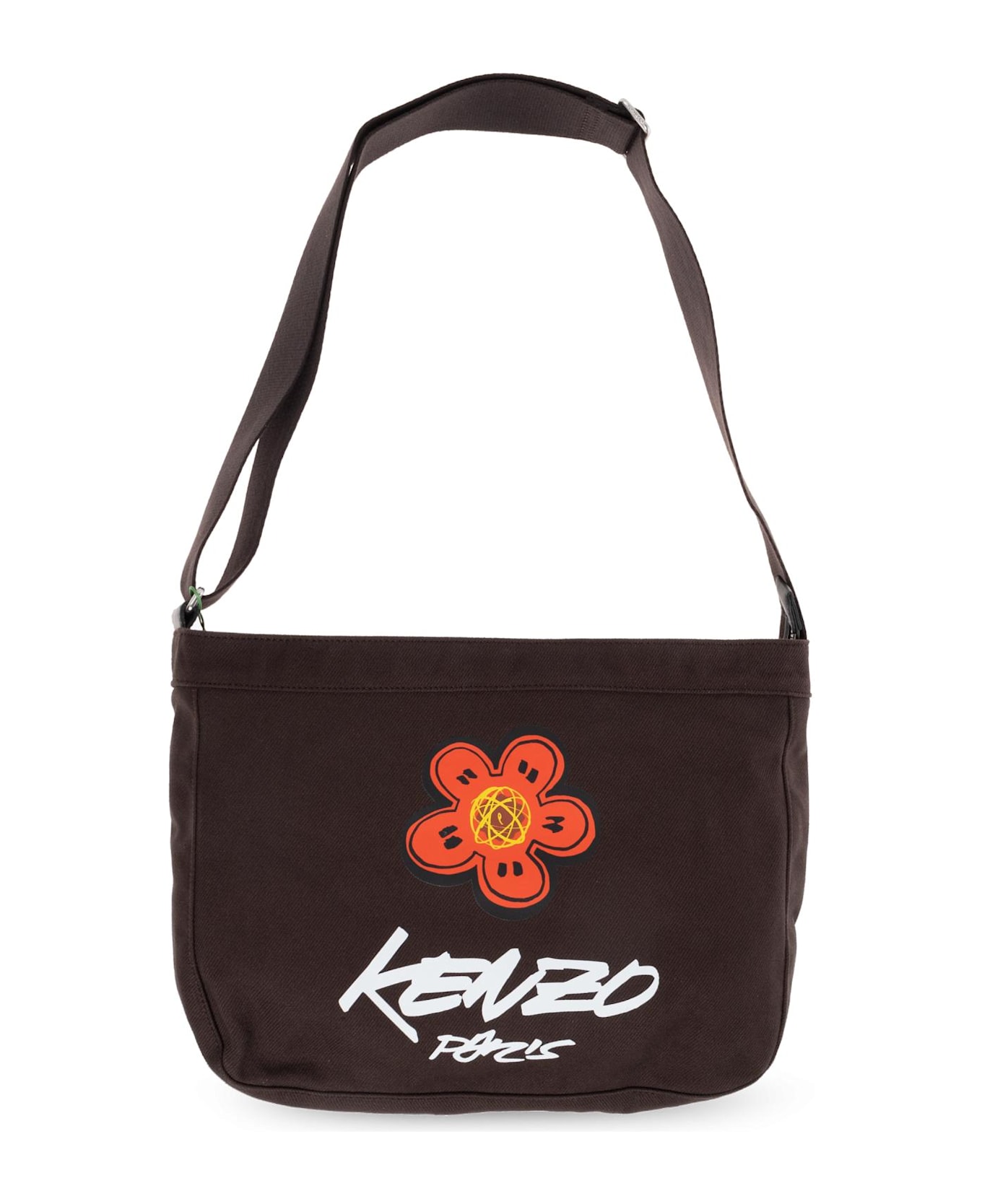 Kenzo Shoulder Bag With Print - Brown