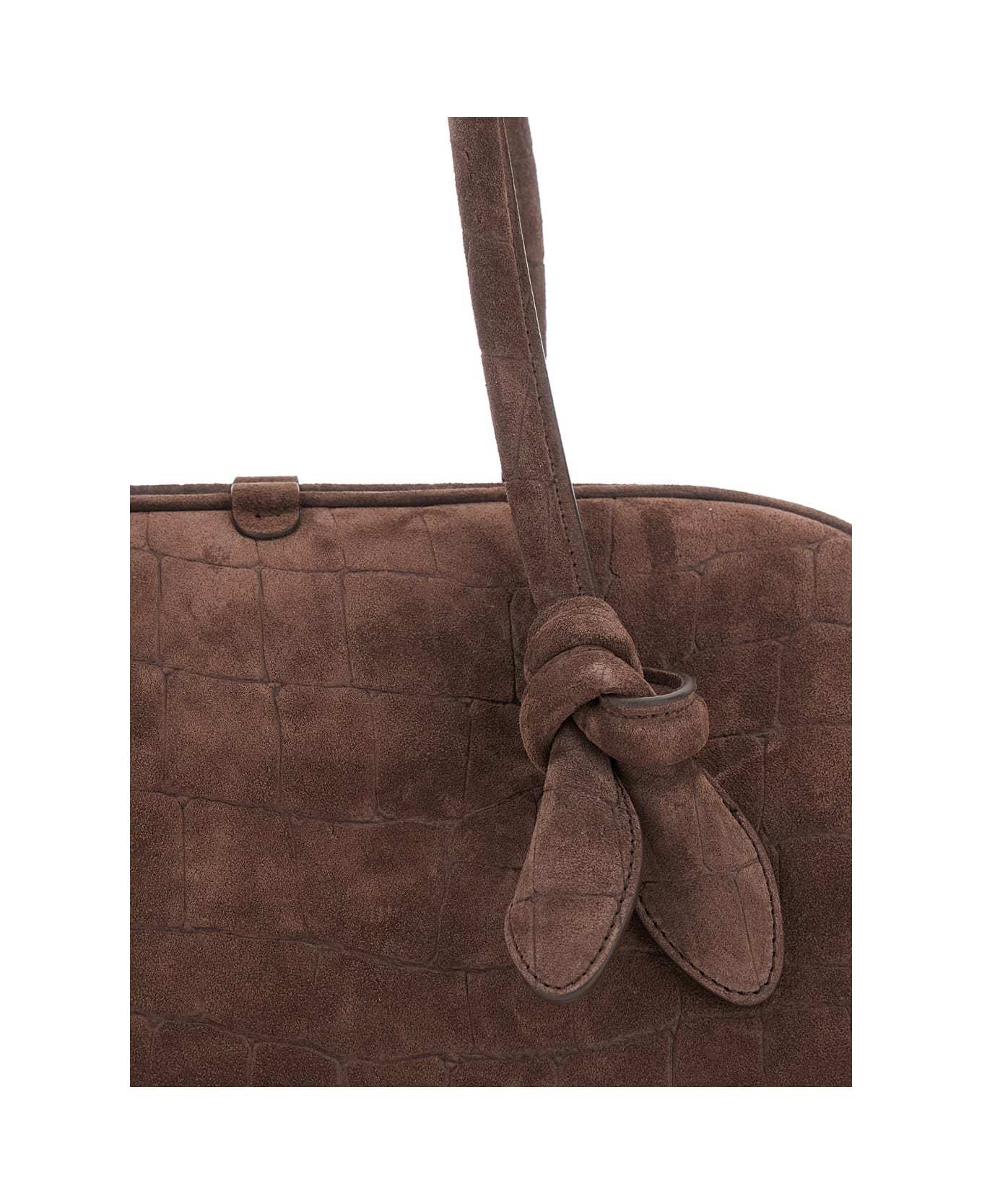 Jacquemus 
le Turismo
 Brown Handbag With Crocodile Effect And Logo Embossed On The Front In Suede Woman - Brown